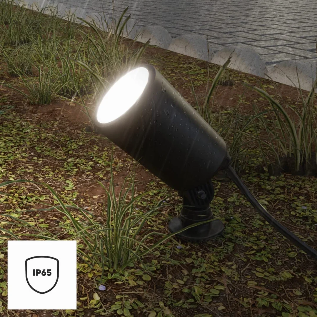 Hama lampa ogrodowa Wi-Fi (WiFi, WLAN, kolory RGB, wodoodporna, inteligentne oświetlenie, multi colour, ciepła biel, 7 W, 450 lumenów, IP65) czarna