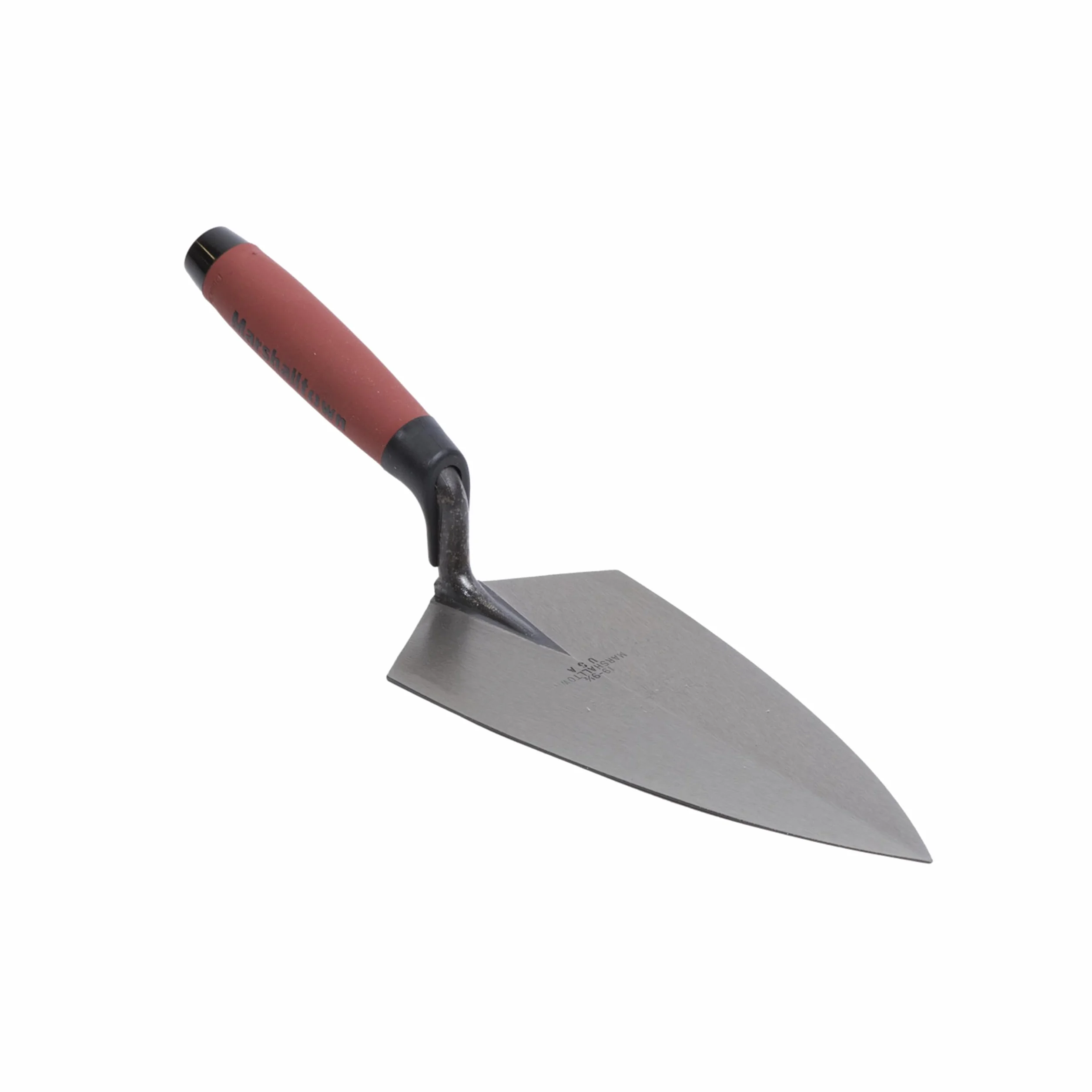 Marshalltown Kielnia, kielnia typu Philadelphia z uchwytem Durasoft, ze zwężoną końcówką i prostą szyjką, wykonana ze stali węglowej, wymiary kielni: 305x152 mm