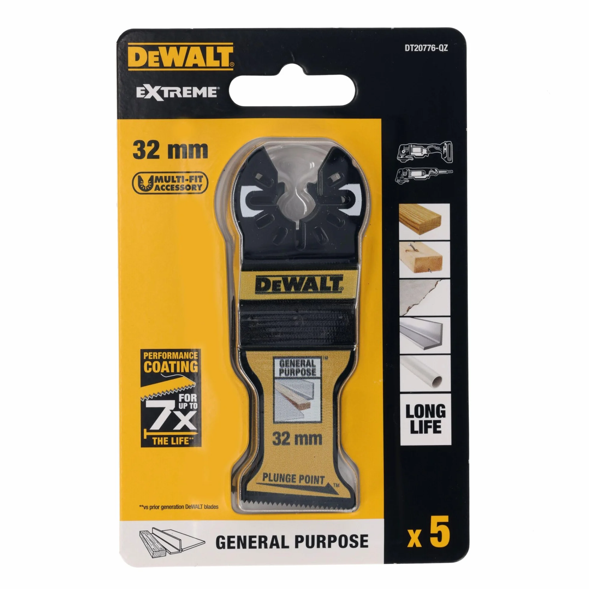 DeWalt 32 mm Bi-Metal Plunge Point Blade (5 szt.) DT20776-QZ