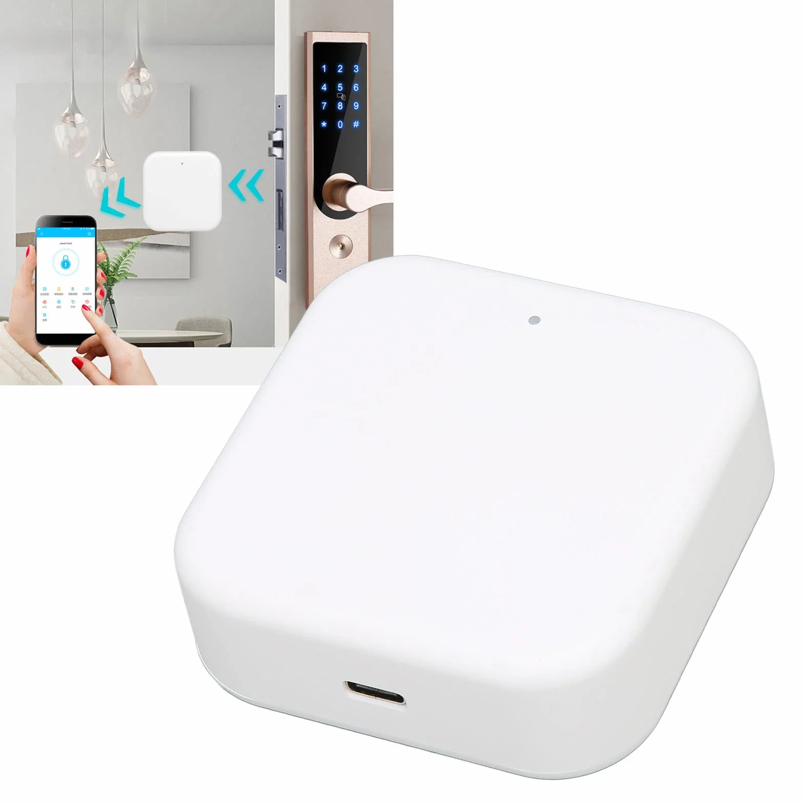 Inteligentna Blokada Drzwi Bramka Wi-Fi TTLock Zdalne Sterowanie Deadbolt Mostek