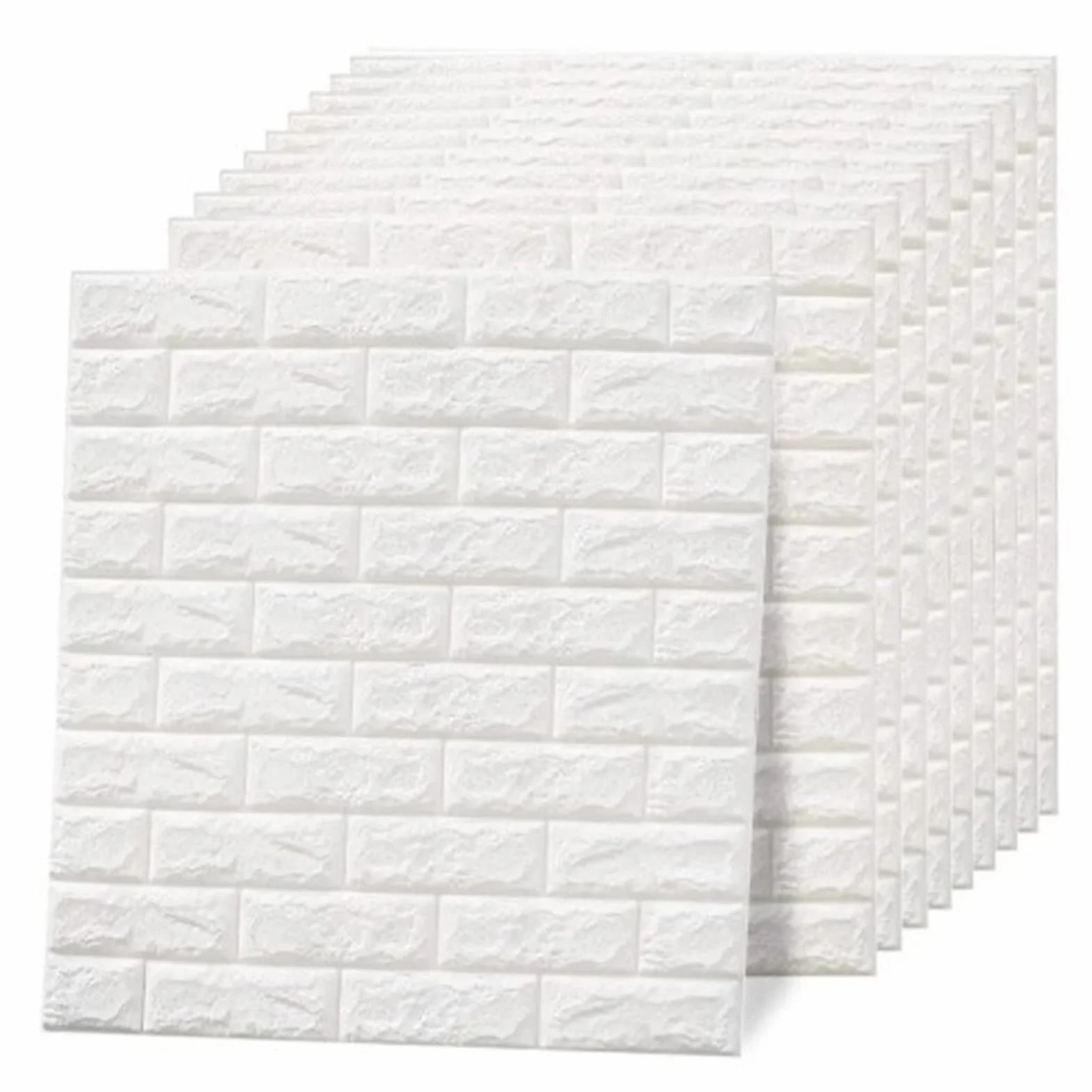 Samoprzylepna Tapeta, 10 Sztuk 3D Panele ścienne ze Sztucznej Cegły Peel and Stick Foam 3D Tapeta z cegłą Faux Cegła Kamienna Tapeta w Tle do Sypialni Dekoracja Salonu