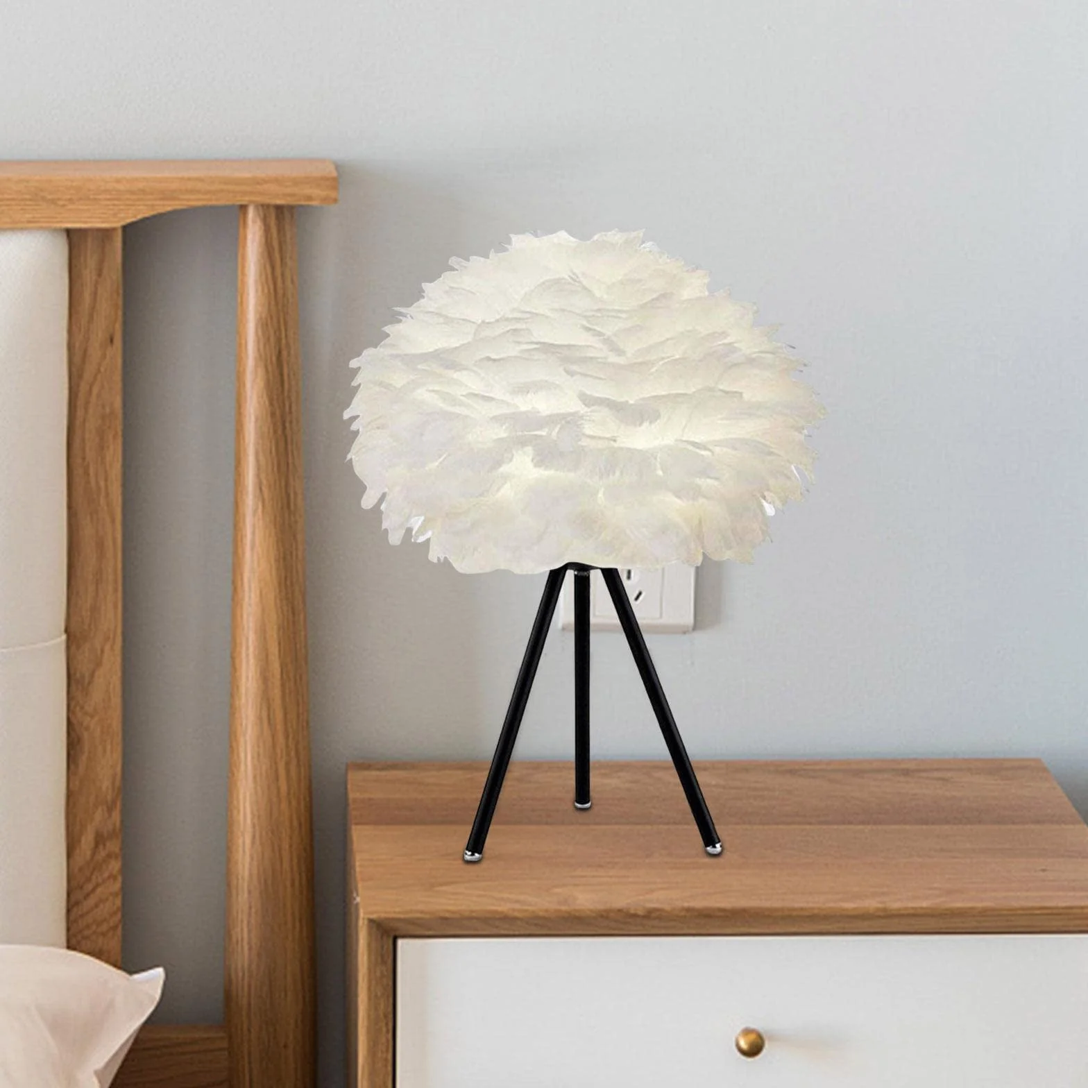 pistro Klosz lampy z piórami bohema lampa biurkowa pokrywa sufitowy wiszący abażur wisząca osłona świetlna na ślub wystrój pokoju dziecięcego