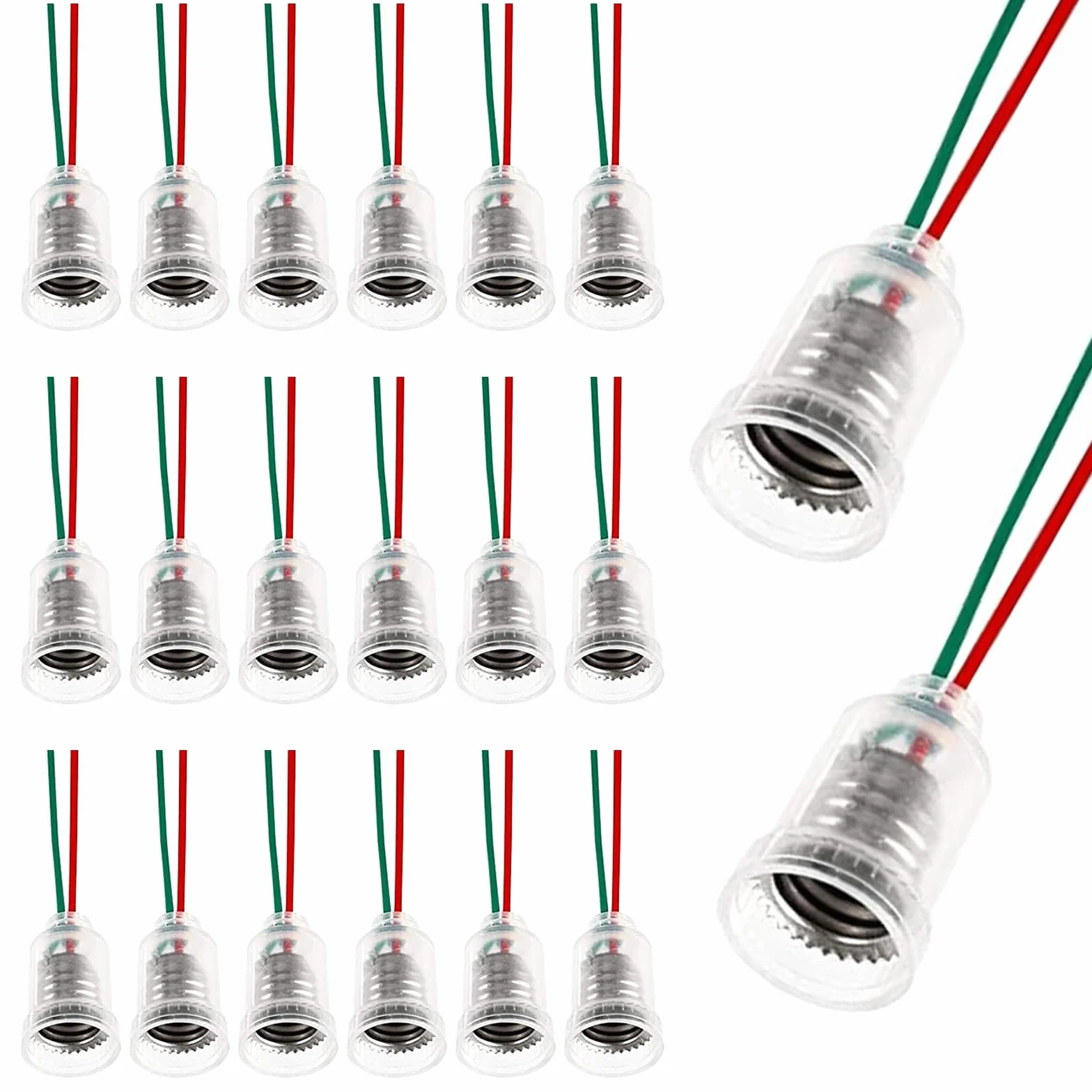 20 sztuk oprawek E10 do lamp E10 z izolowanym drutem, podstawa świetlna, do domu, żarówki LED, test elektryczny