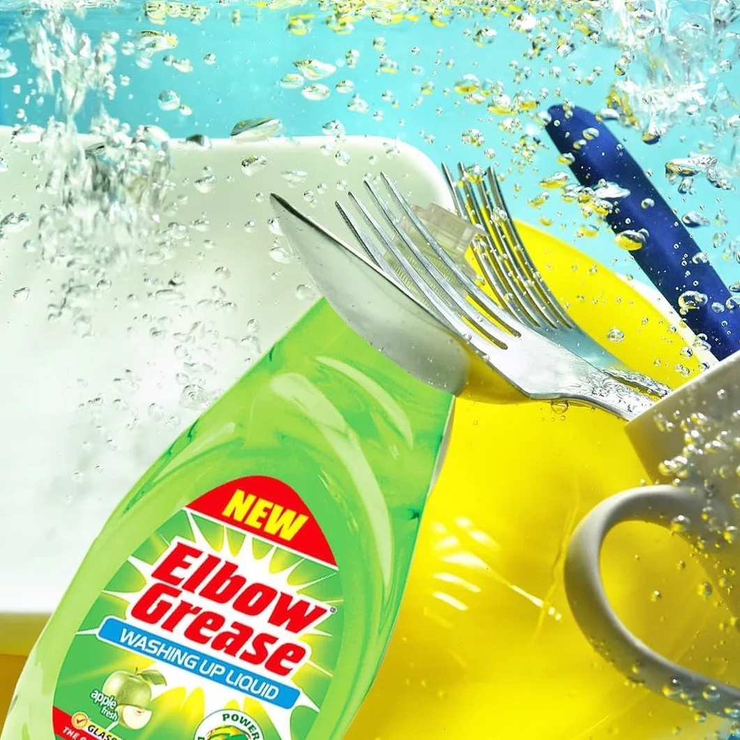 Elbow Grease Płyn do mycia naczyń | Power Odtłuszczacz - mydło do mycia rąk naczyń, garnków, patelni i szklanek (jabłko, 600 ml)