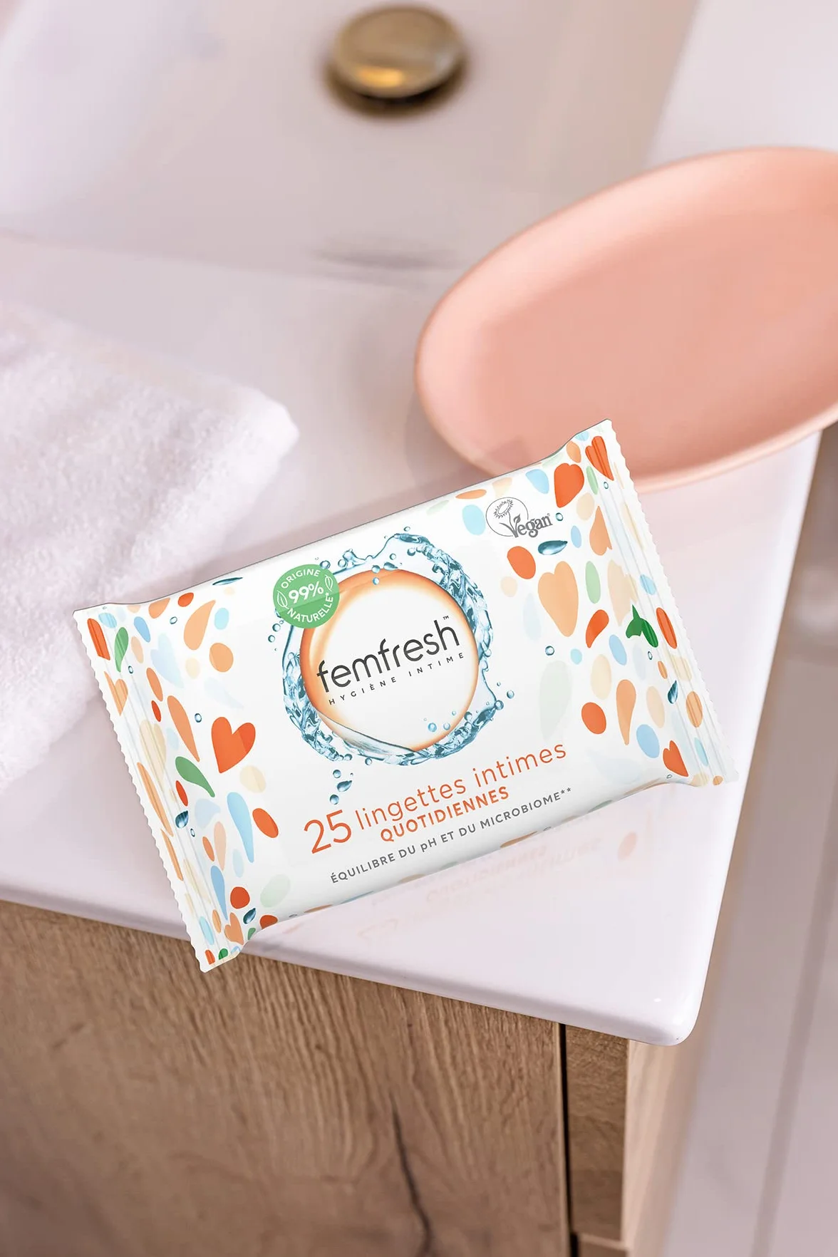 Femfresh Codzienne chusteczki intymne aloes i nagietek 25 sztuk