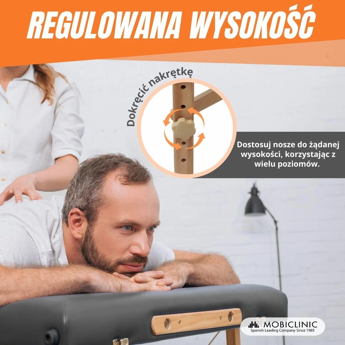 Mobiclinic®, Light, Łóżko do Masażu, Składana Leżanka Fizjoterapeutyczna, Zagłówek, Masaż, Przenośne, Drewno, 186x60 cm, Czarny