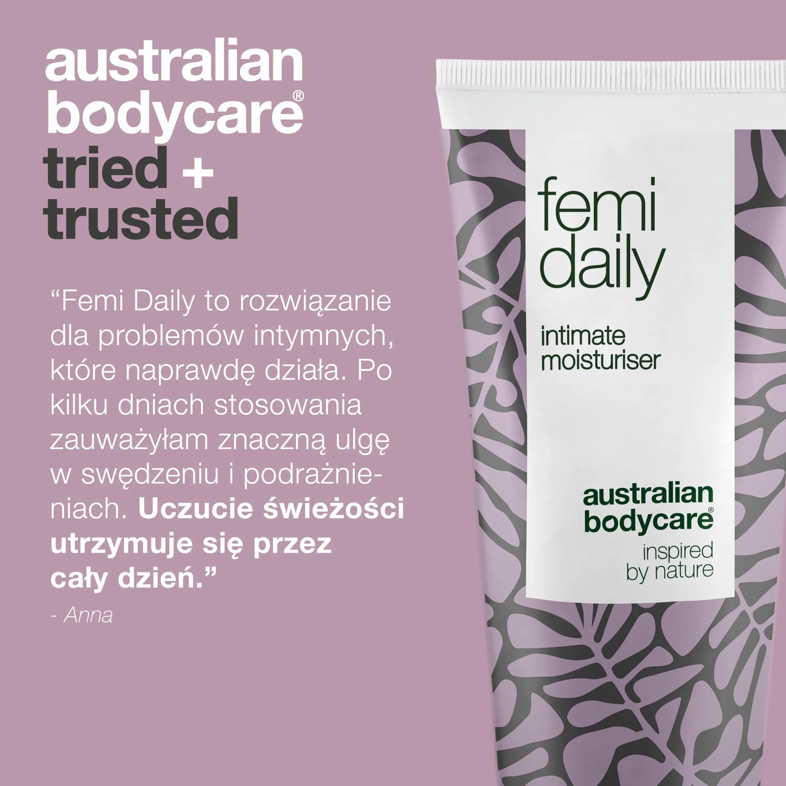 Australian Bodycare Femi Daily, 100ml | Żel do pielęgnacji i dbania o dobre środowisko partii intymnych | Zwalcza nieprzyjemny zapach, dyskomfort i suchość | Z 100% Olejkiem z Drzewa Herbacianego