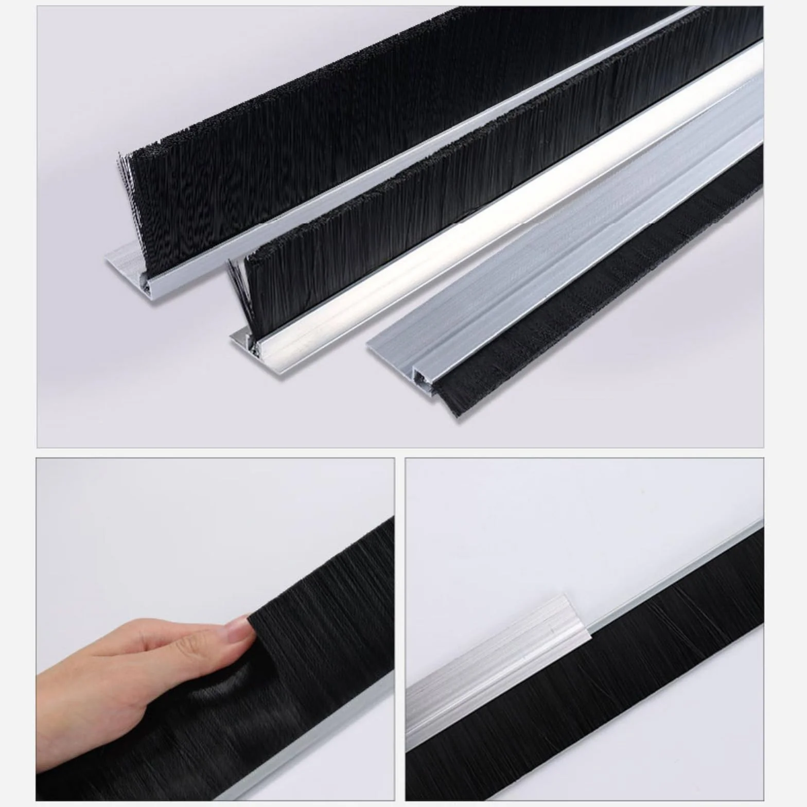 Szczotka ze stopu aluminium, domowa i przemysłowa, srebrna 10-300 mm