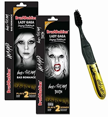 Brush Buddies śpiewająca szczoteczka do zębów dla dzieci lub dorosłych, bateria w zestawie od Lady Gaga