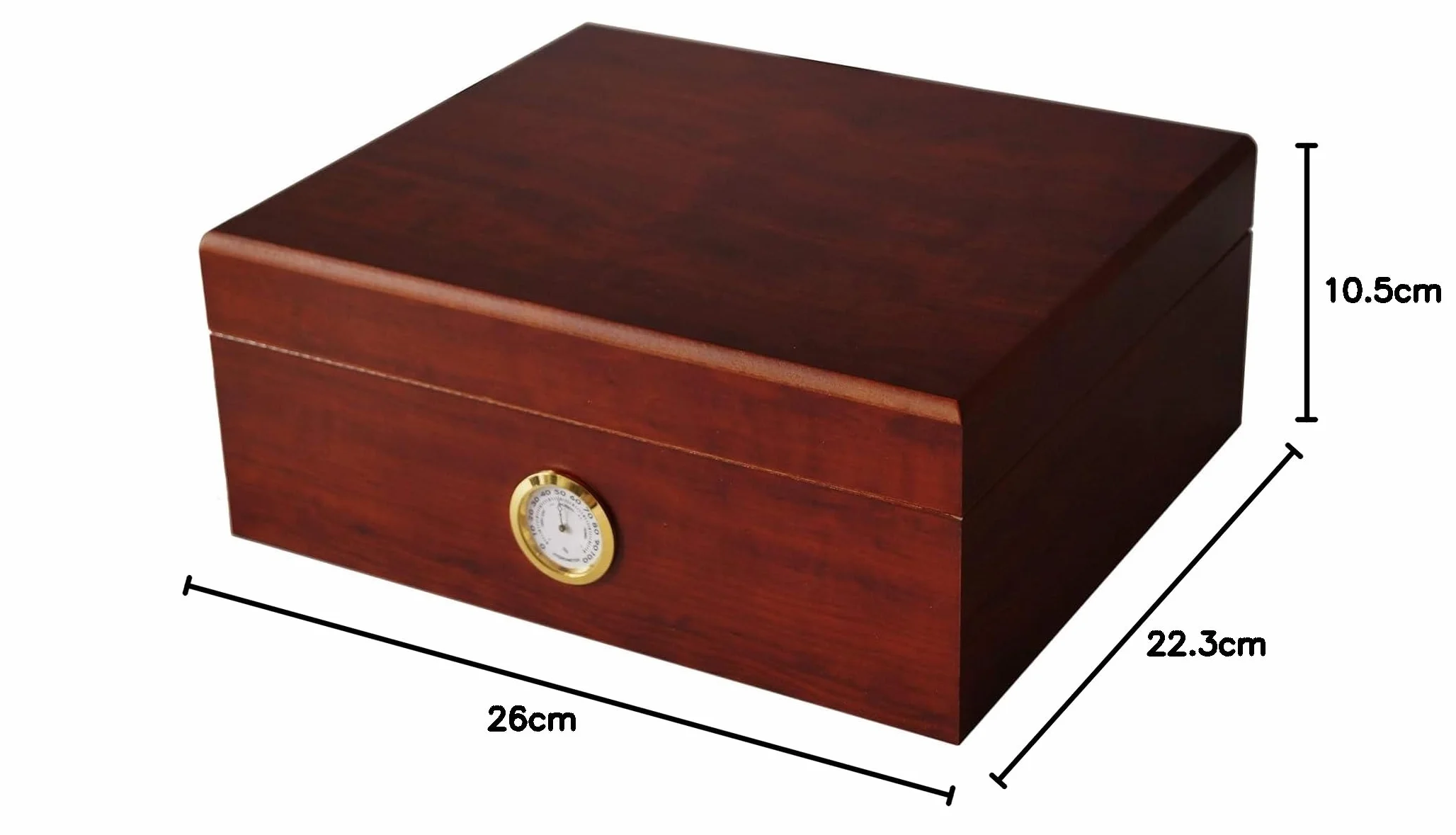 GERMANUS Humidor na Cygara Classicus II z Higrometrem i Nawilżaczem oraz Instrukcja GERMANUS Brown