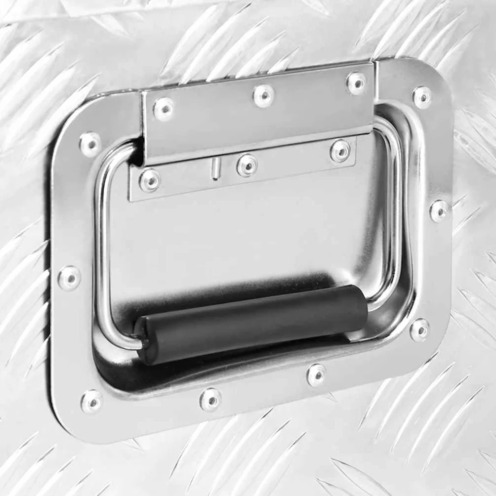 Pudełko do przechowywania aluminium, srebrne, 70 x 31 x 27 cm, z zamknięciem na klucze, walizka narzędziowa do warsztatu, garażu, gospodarstwa domowego, na plac budowy, organizer, skrzynka