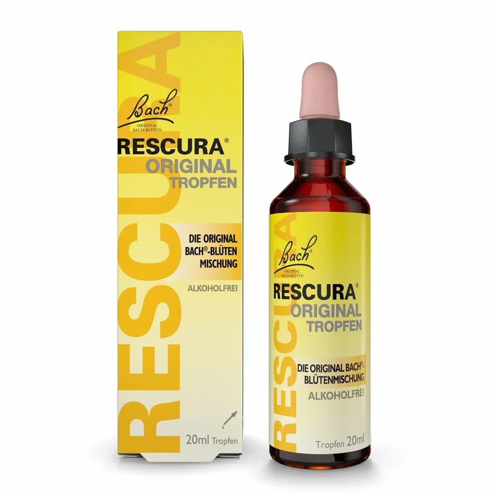 Oryginalne krople BACH RESCURA bez alkoholu: (dawniej Rescue) mieszanka kwiatów Bacha, 20 ml