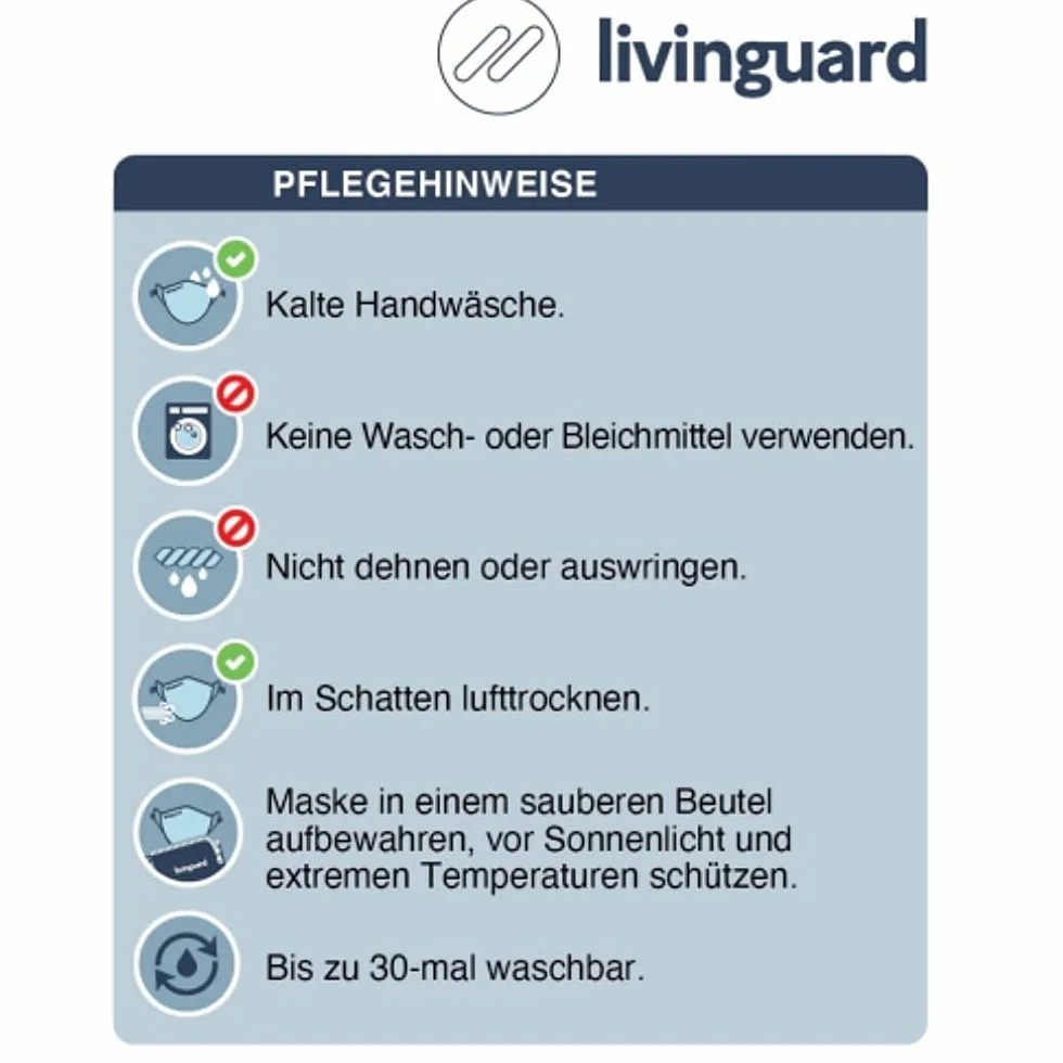 Livinguard – PRO MASK | 3-warstwowa maska na twarz | regulowana, nadaje się do prania, wielokrotnego użytku (rozmiar M, kolor czerwony Cosmic Red)