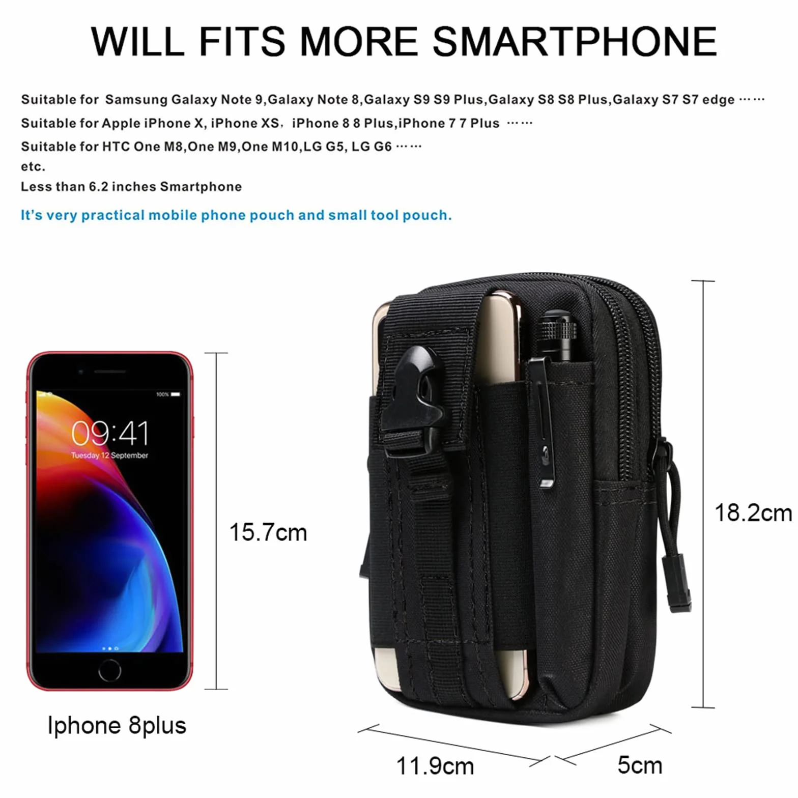 flintronic 1 szt. / 2 szt. Taktyczna torba na talię, torba na pasek taktyczny wojskowy kompaktowy 1000D nylon do małych narzędzi wielofunkcyjny telefon komórkowy na zewnątrz sport piesze wycieczki i