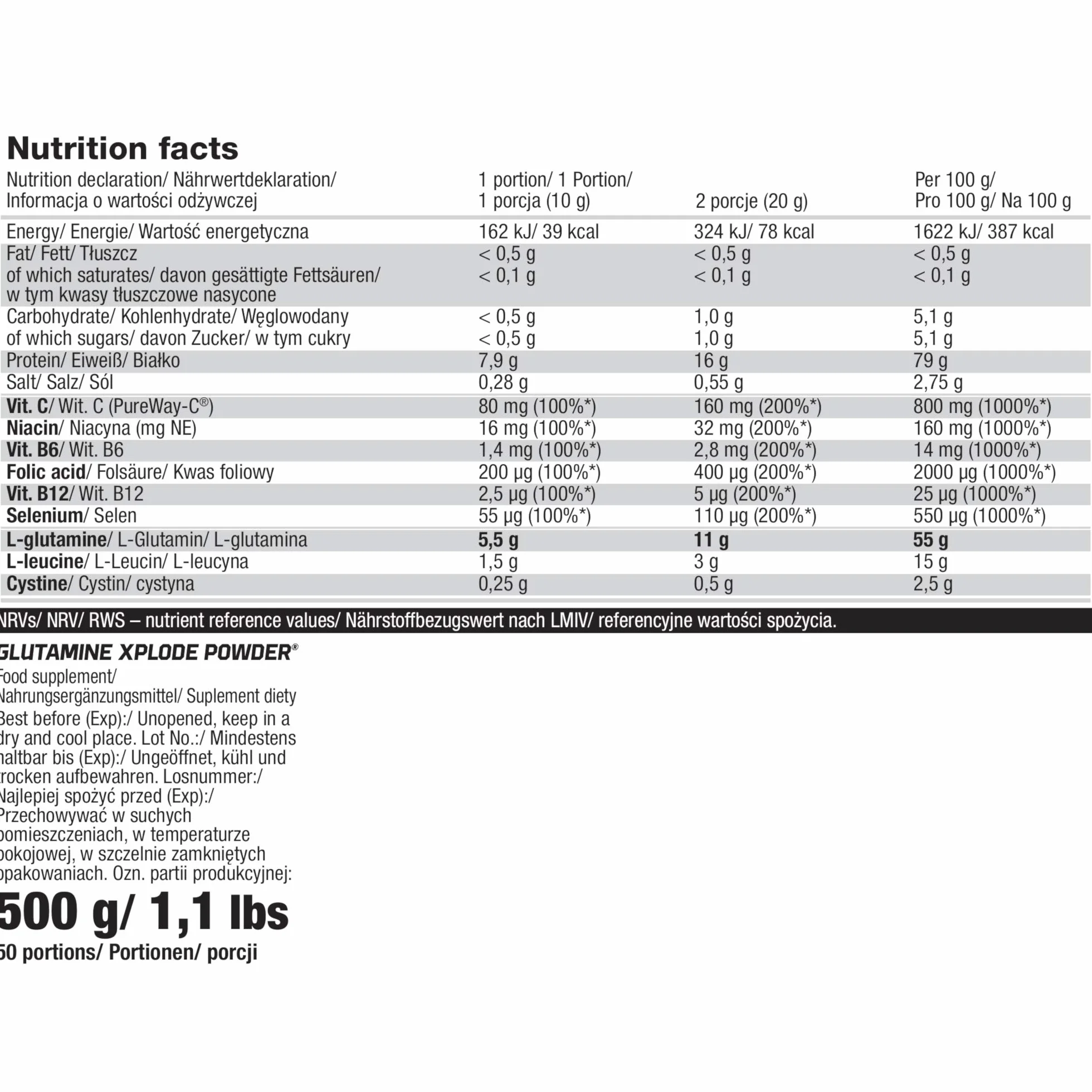 Olimp Glutamina Xplode Powder (500 g) - ananas