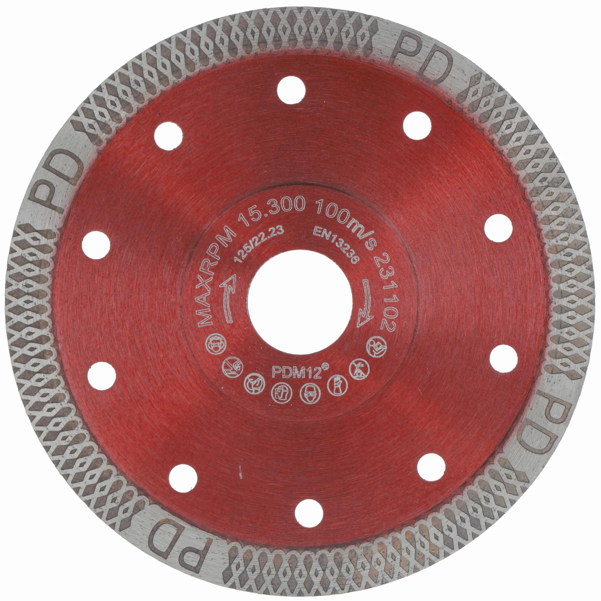 PRODIAMANT® F993 Diamentowa tarcza do płytek [125 mm x 22,23 mm] – Tarcza tnąca do płytek, gresu, marmuru i kamienia naturalnego – Bardzo cienka tarcza diamentowa – Do szlifierek kątowych M14