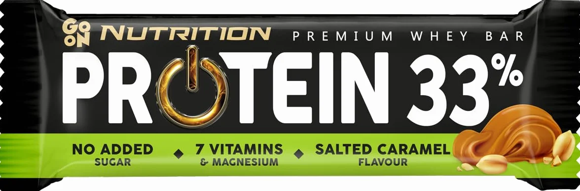 GoOn NUTRITION Batony proteinowe bez cukru 33% z izolatami białka mlecznego Karmel solony 3 x 50g