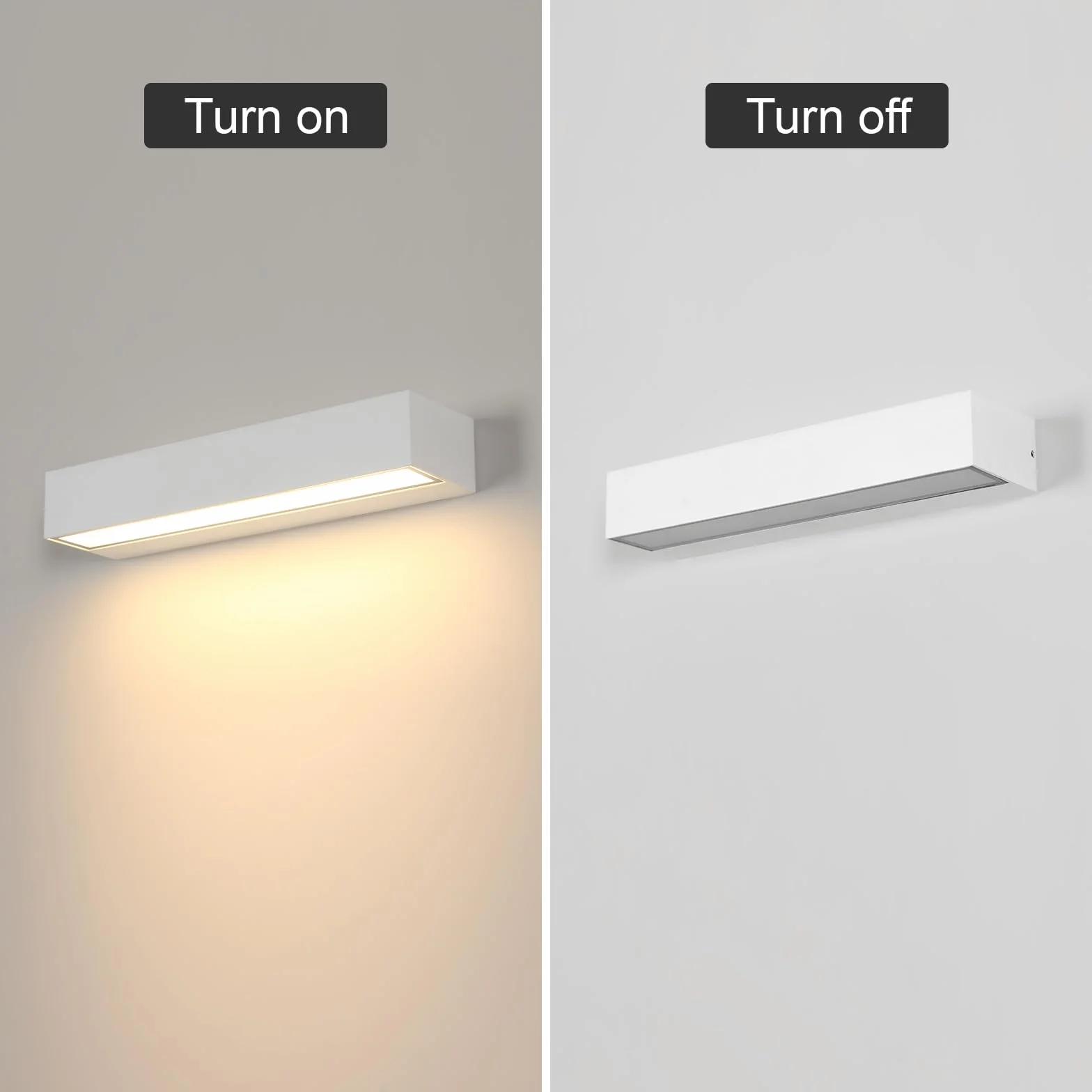 Riserva Zewnętrzna lampa ścienna LED 16 W, wodoodporna IP65 lampa zewnętrzna, 3000 K ciepła biel czarna lampa ścienna do wnętrz 30 cm