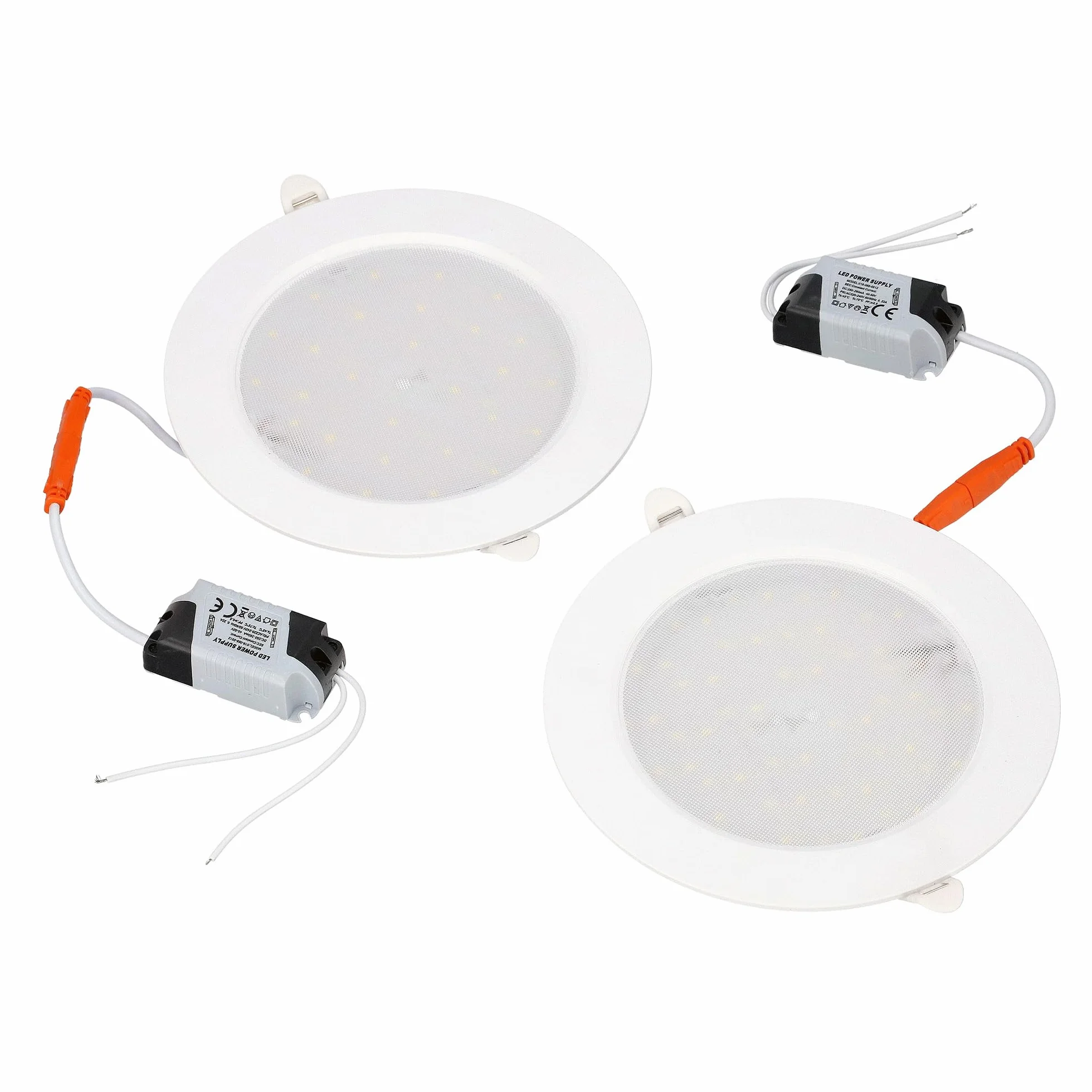 Zestaw 2x Panel LED Sufitowy 12W 4200K Neutralna Biel - Reflektor Wpuszczany Downlight 1200lm Ultracienki Biały 230V - Okrągła Oprawa Podtynkowa do Salonu, Kuchni, Biura - Horoz Electric