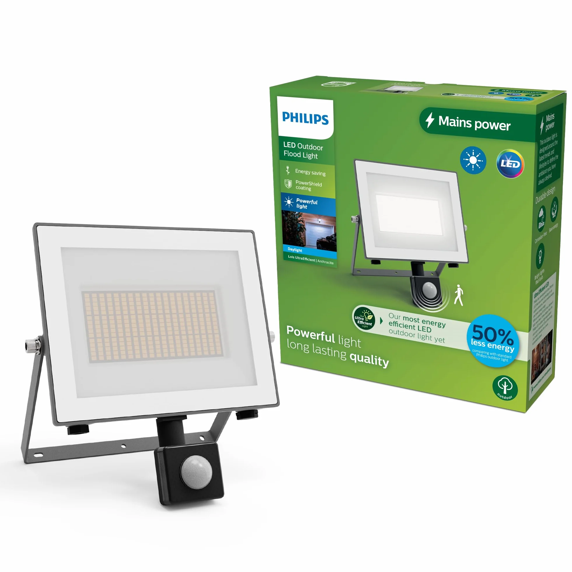 Philips Lois Zewnętrzna Lampa Floodlight z Czujnikiem, 24 W, 5000 K, Antracytowa