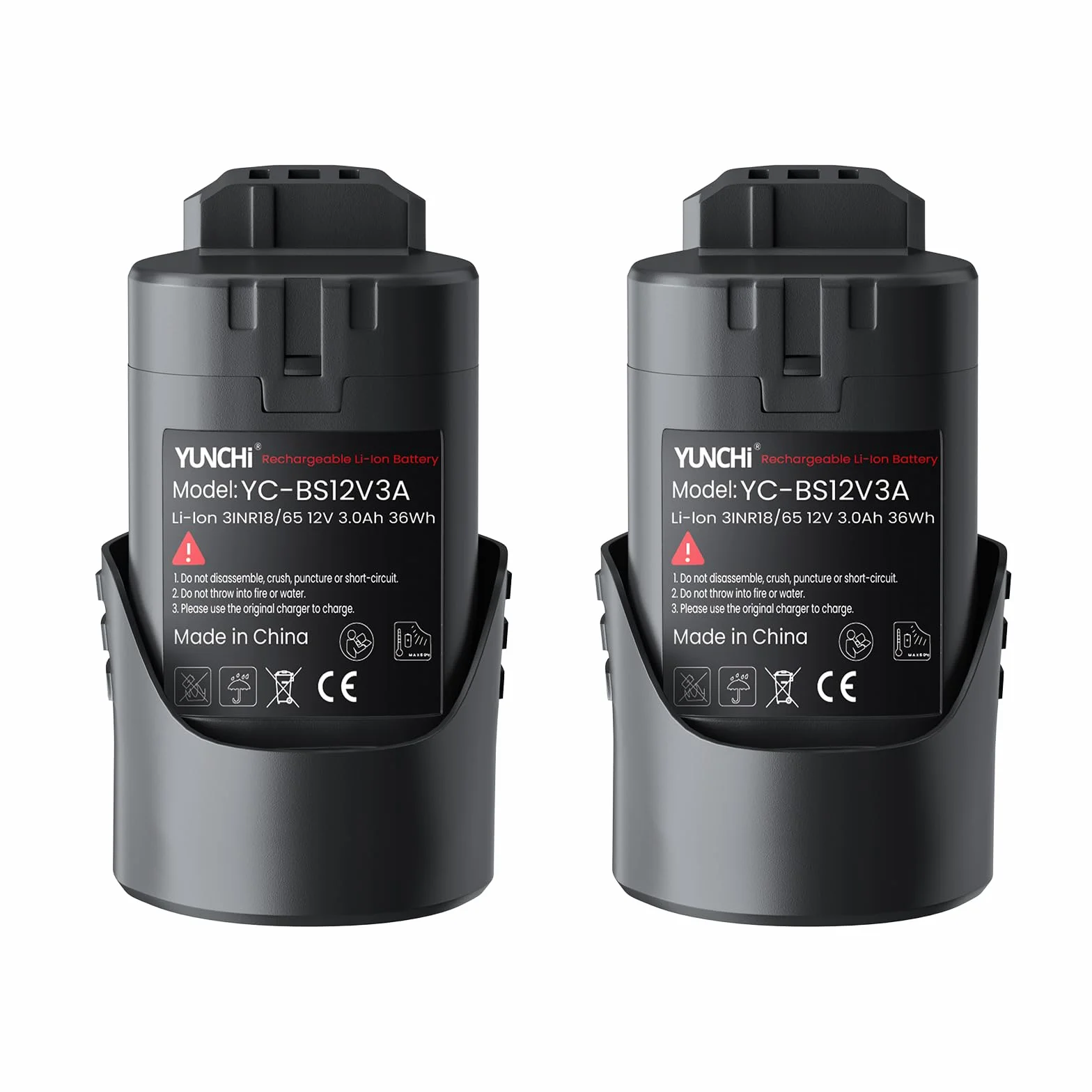 YUNCHI Akumulator zastępczy 3,0 Ah do Bosch 12 V, 2 sztuki