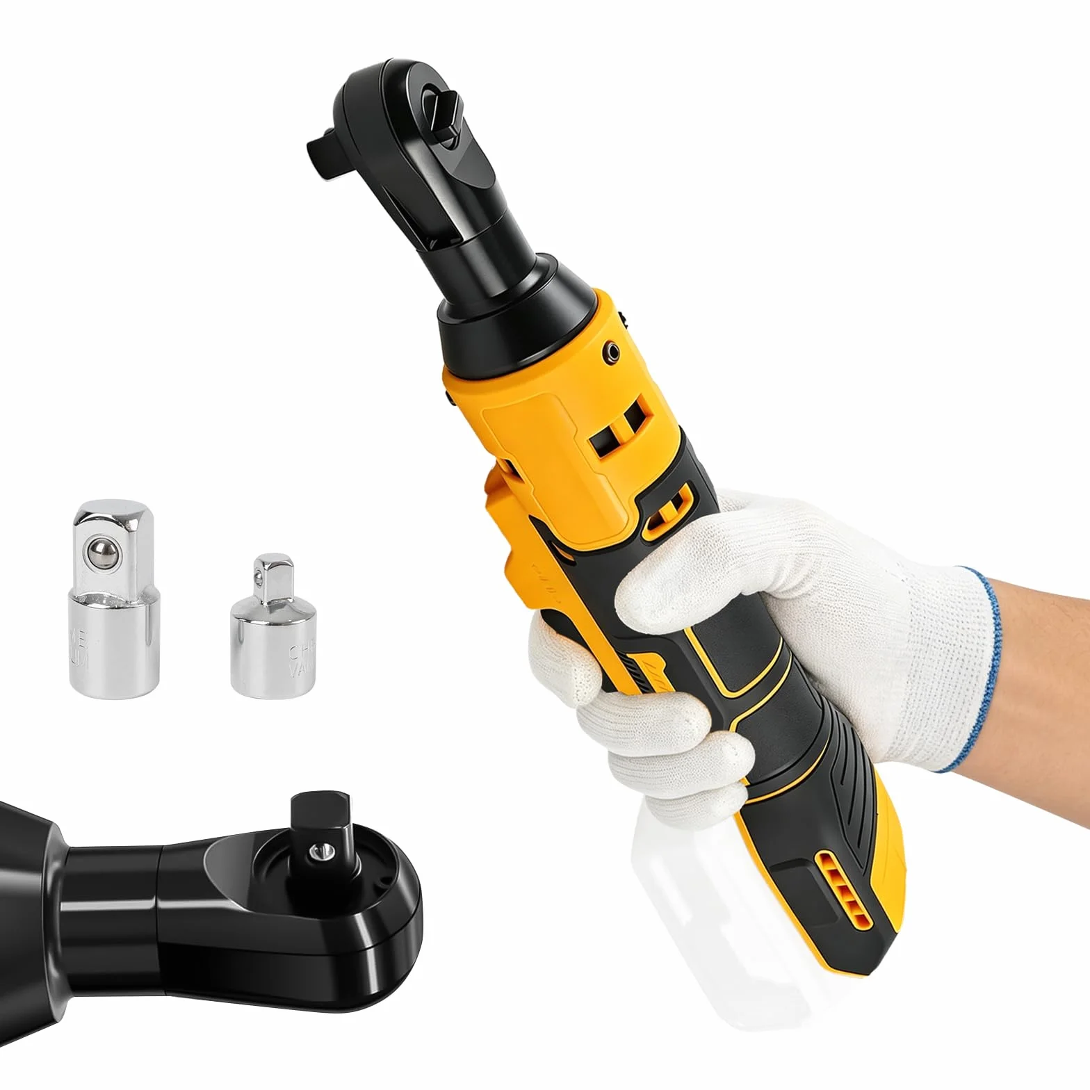 Akumulatorowy klucz grzechotkowy 1 cm do elektronarzędzi Dewalt 18/20 V, z grzechotką z napędem elektrycznym, regulacja prędkości ze światłem LED, adapter 1,3 cm 0,6 cm, 280 obr./min, 80 Nm (bez