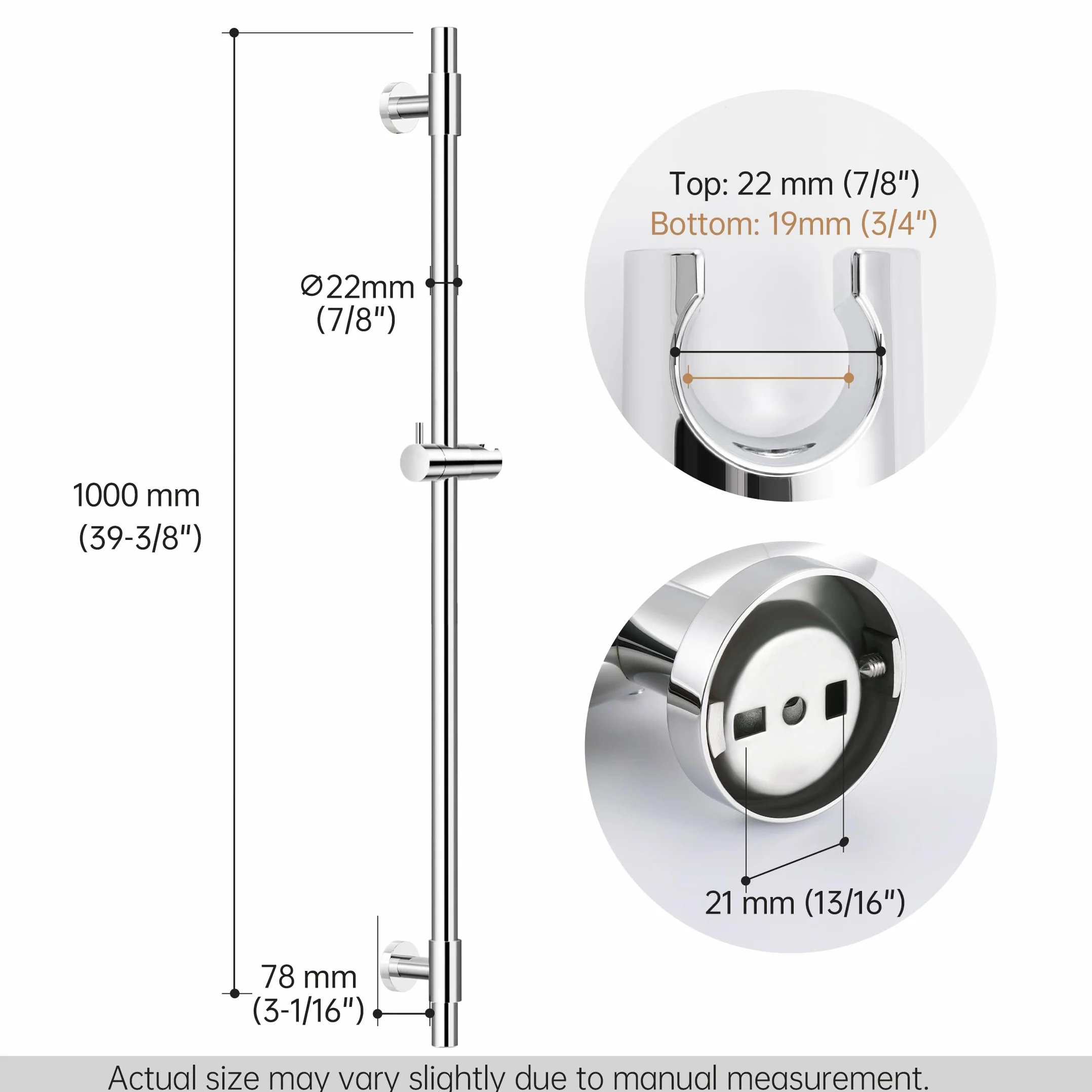 KES Drążek Prysznicowy Ze Stali Nierdzewnej Samoprzylepny 100 CM F209S100DG-PS