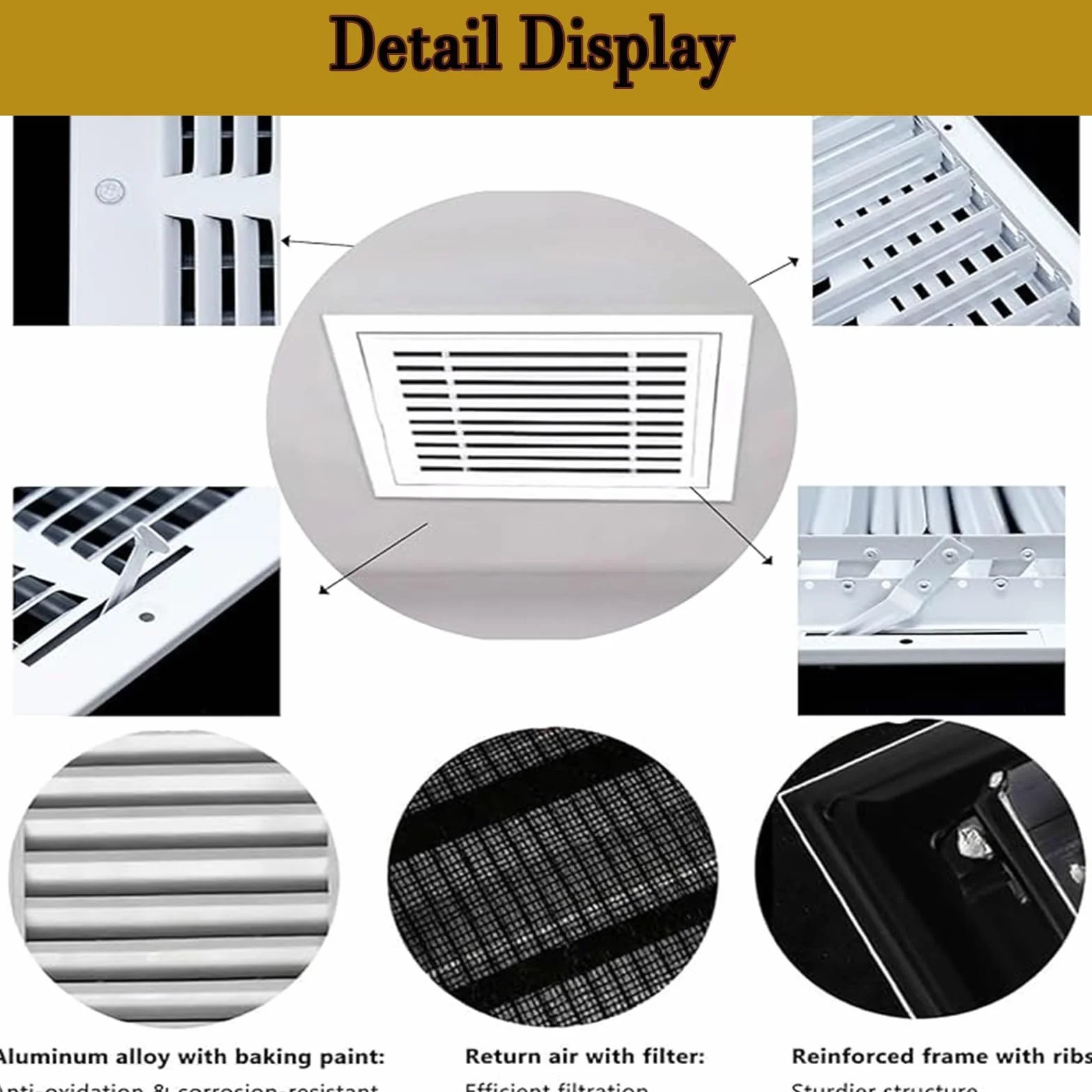 Osłona dyszy powietrza, kratka powrotna ze stali szarej 22 x 32 cale - osłona dyszy HVAC ze zdejmowanymi drzwiami do filtrów 1" - akcesoria do obudowy