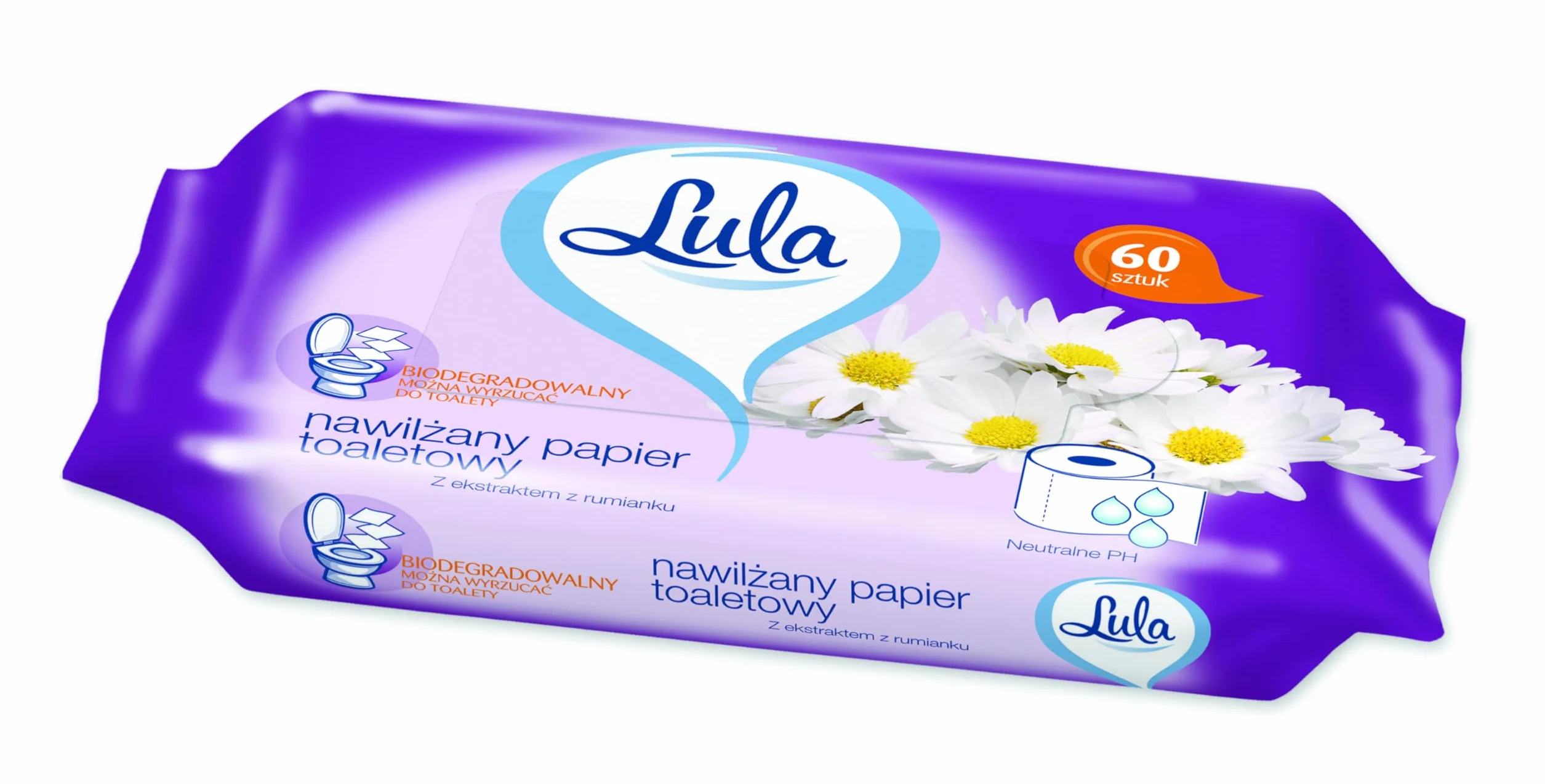 LULA Nawilżany papier toaletowy z ekstraktem z rumianku 60szt