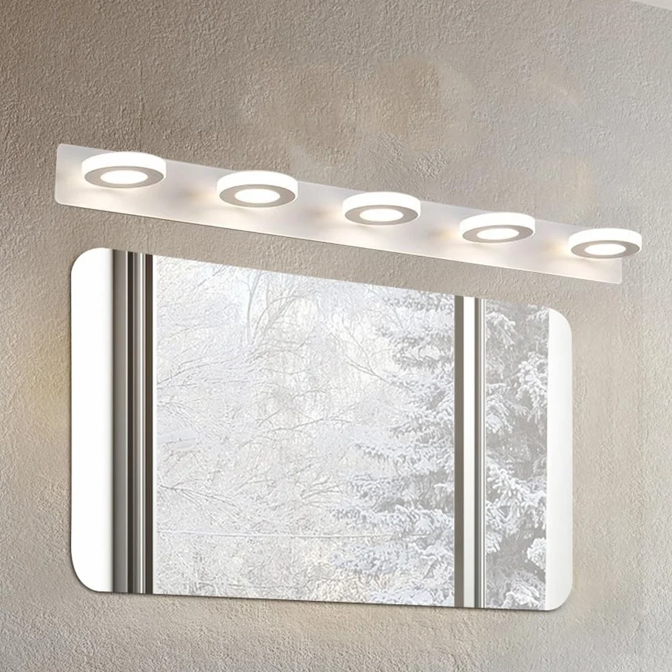 Lampa ścienna LED do lustra łazienkowego 25 W, obrotowa, 3 regulowane temperatury barwowe, oświetlenie ścienne, oświetlenie lustra (5 świateł (25 w))