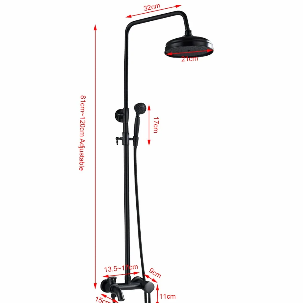 Deszczownica zestaw prysznicowy system prysznicowy armatura prysznicowa Rain Shower Set armatura prysznicowa antyczna nostalgiczna z prysznicem ręcznym montaż ścienny prysznic kompletny panel