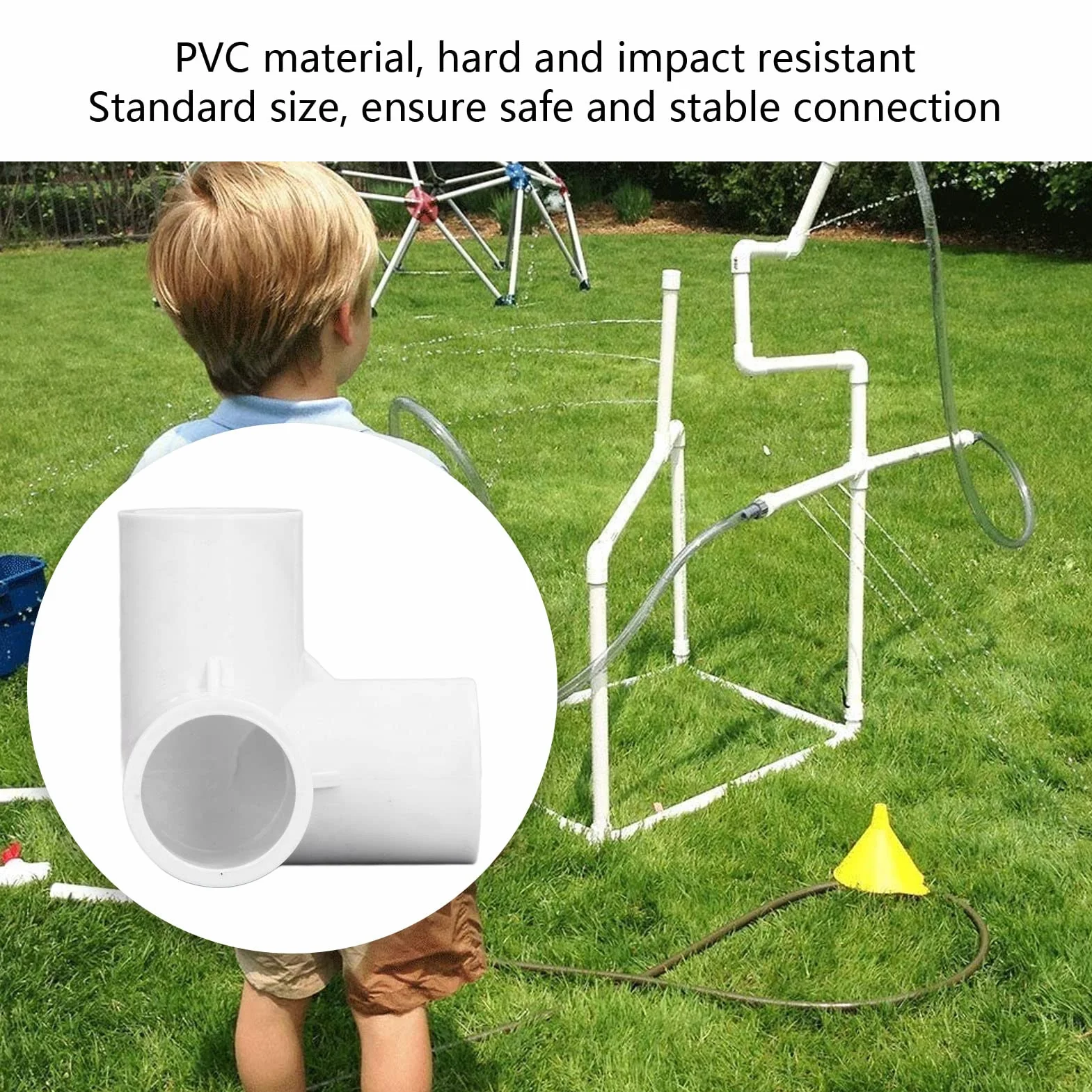 Kolanko Złączkowe z PCV 20 Mm, 3-kierunkowe, 10 Sztuk, Złączka Rurowa z Tworzywa Sztucznego z PVC, Trójnik Kątowy, Złącze Narożne do Mebli Budowlanych, Złączka Kolankowa z PCV do
