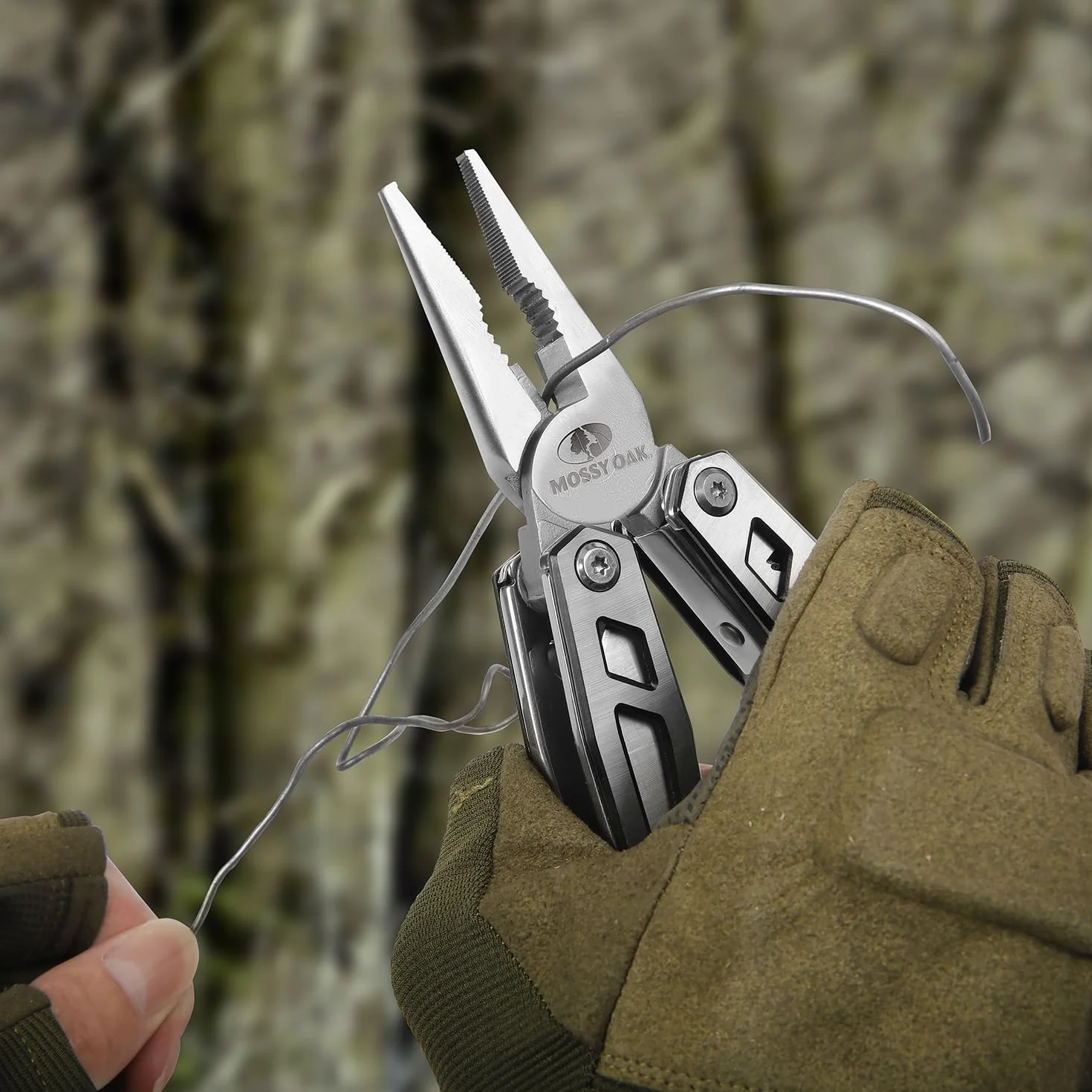 Mossy Oak szczypce wielofunkcyjne, 21 w 1, wielofunkcyjne narzędzie ze szczypcami, składany nóż Mulitool na kemping, wędrówki, w zestawie z przenośnym etui
