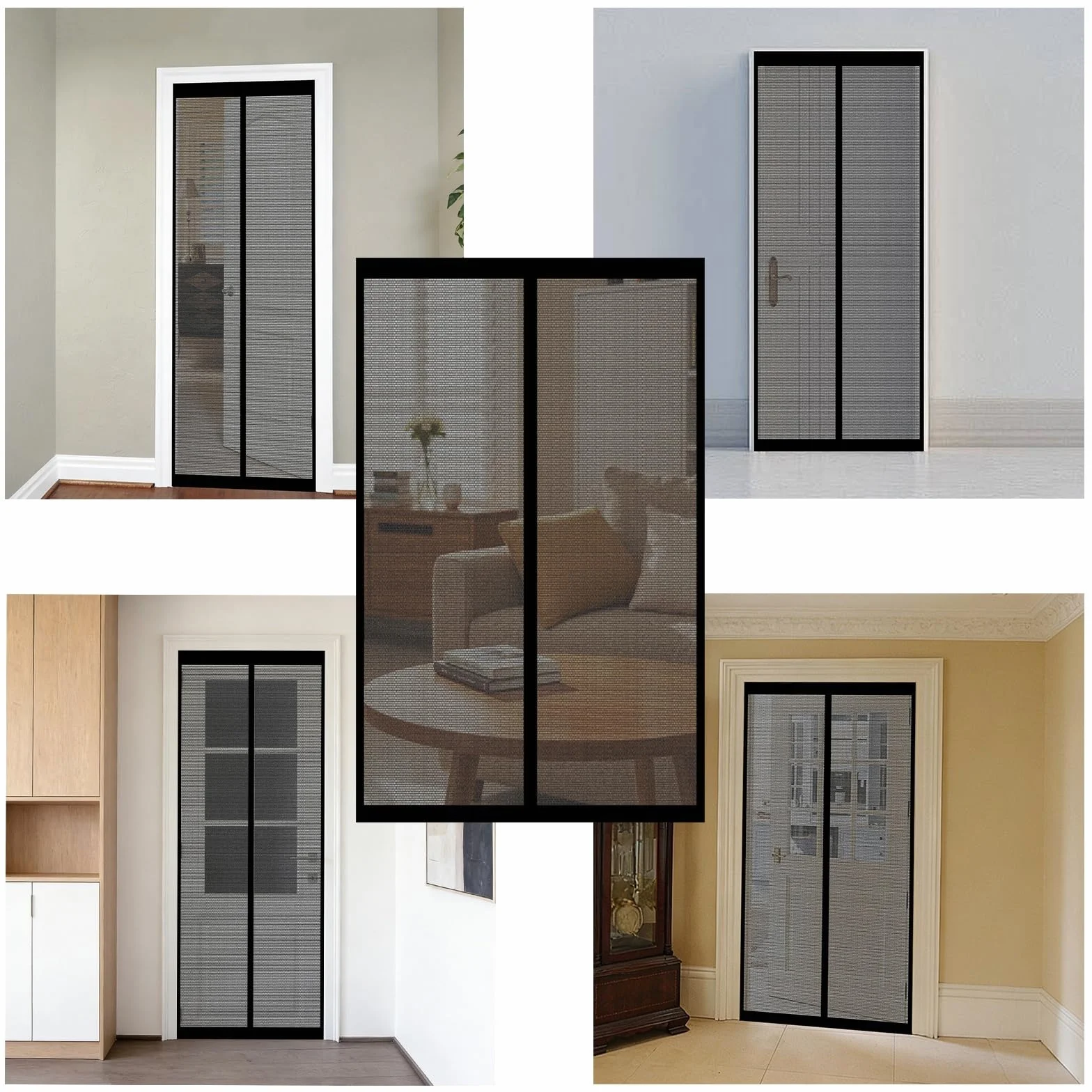 Magnetyczna Moskitiera 150 x 210 cm Zamyka Się Automatycznie, Bez Użycia Rąk, Chroni Przed Owadami, Montaż Bez Wiertarki Moskitiera W Drzwiach Do Drzwi Tarasowych, Czarny