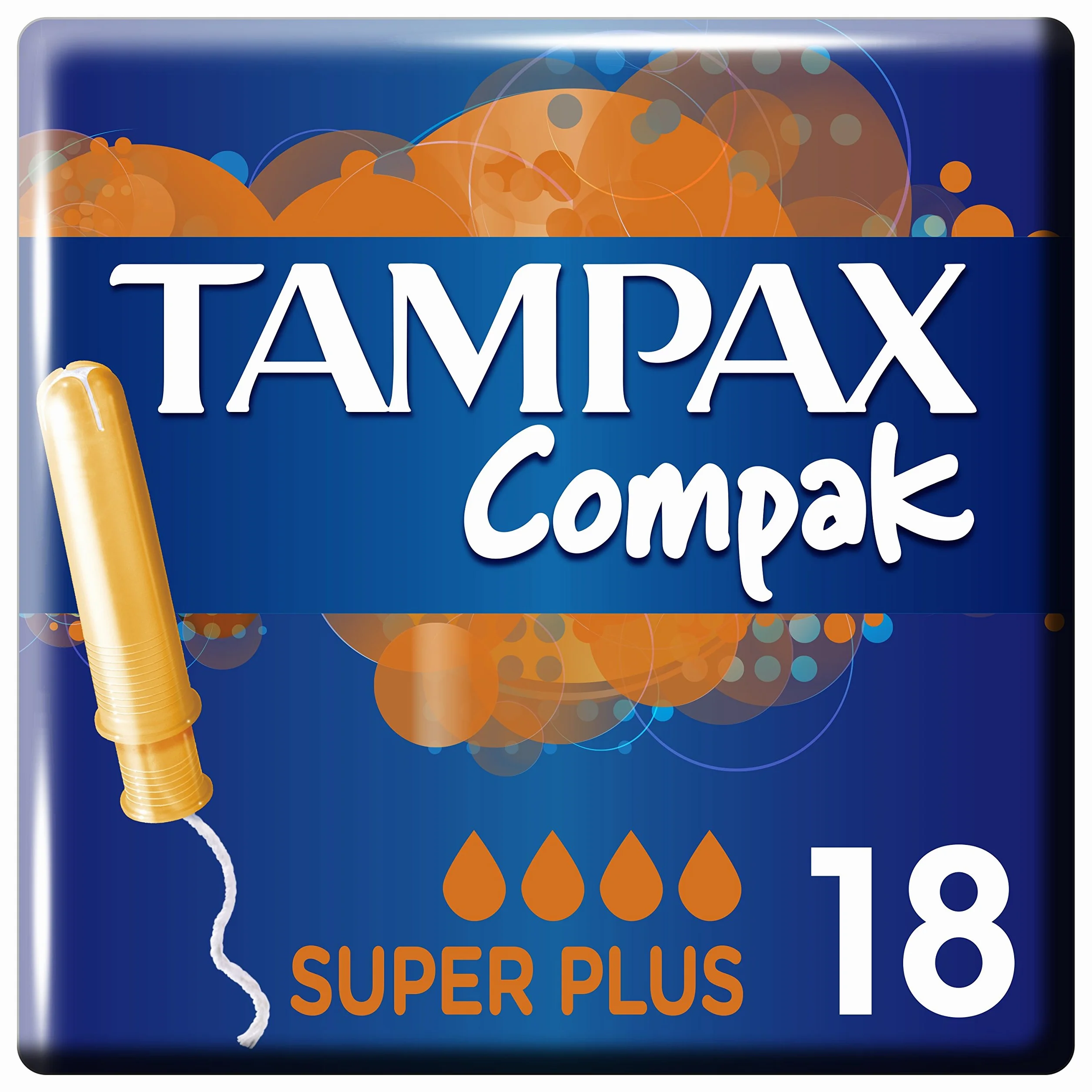 Tampax Compak Super+ tampony z aplikatorem 18 sztuk, ochrona przed wyciekiem