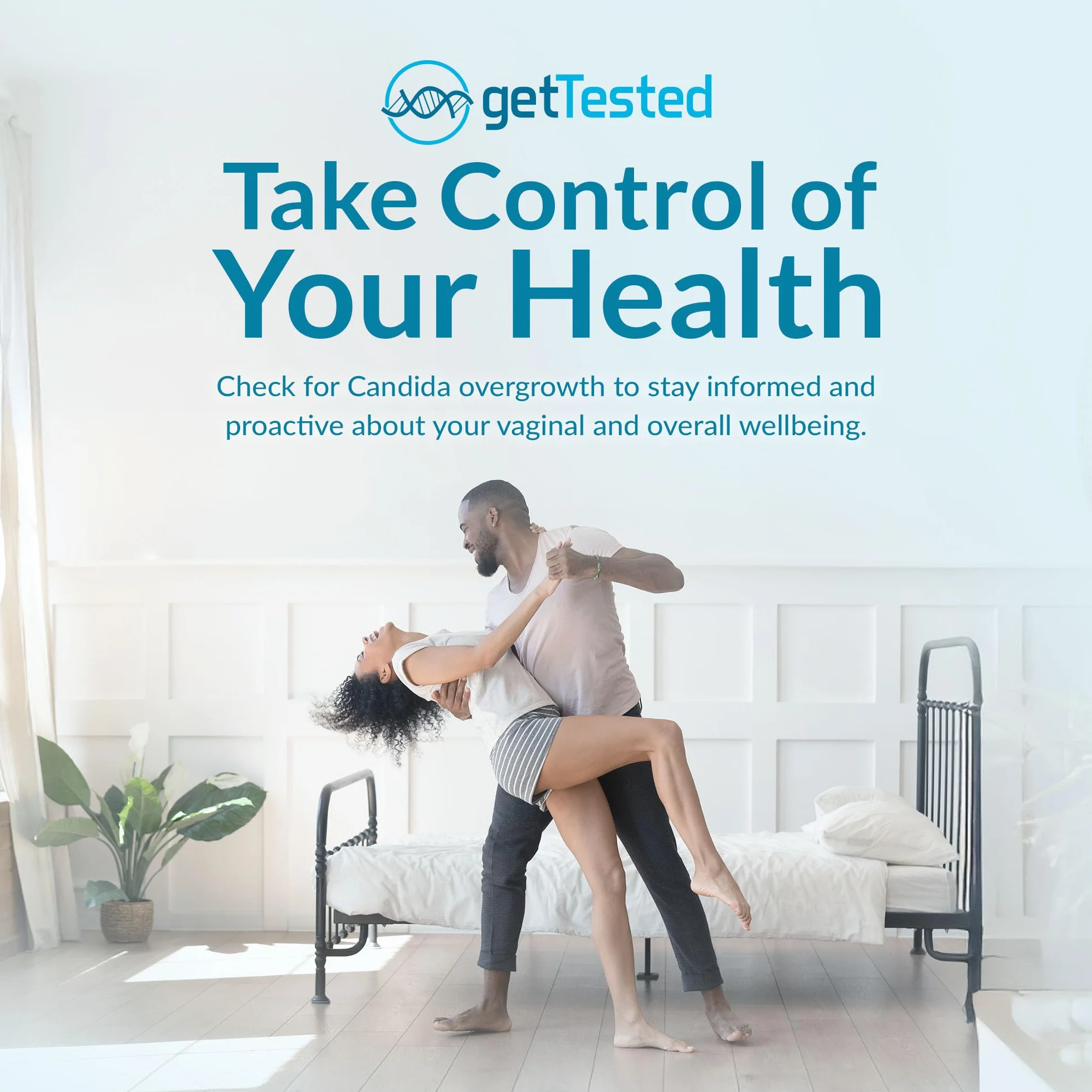 GetTested Zestaw testowy At-Home Candida – zestaw do szybkiego testowania pleśniawki dla kobiet, samotest wymazu z pochwy Candida Albicans, szybkie i dokładne wyniki