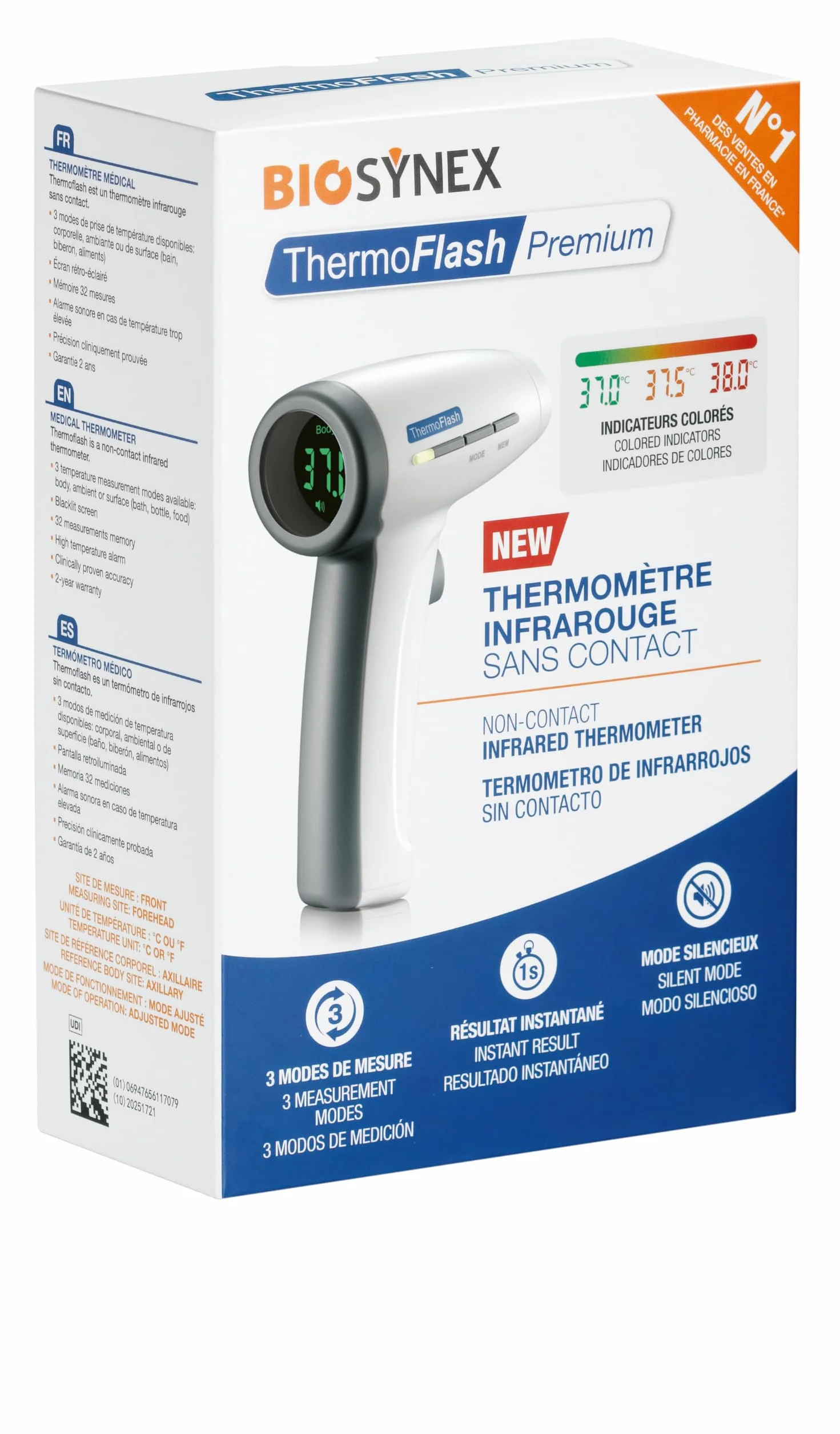 BIOSYNEX Termometr Thermoflash bez kontaktu, termometr premium