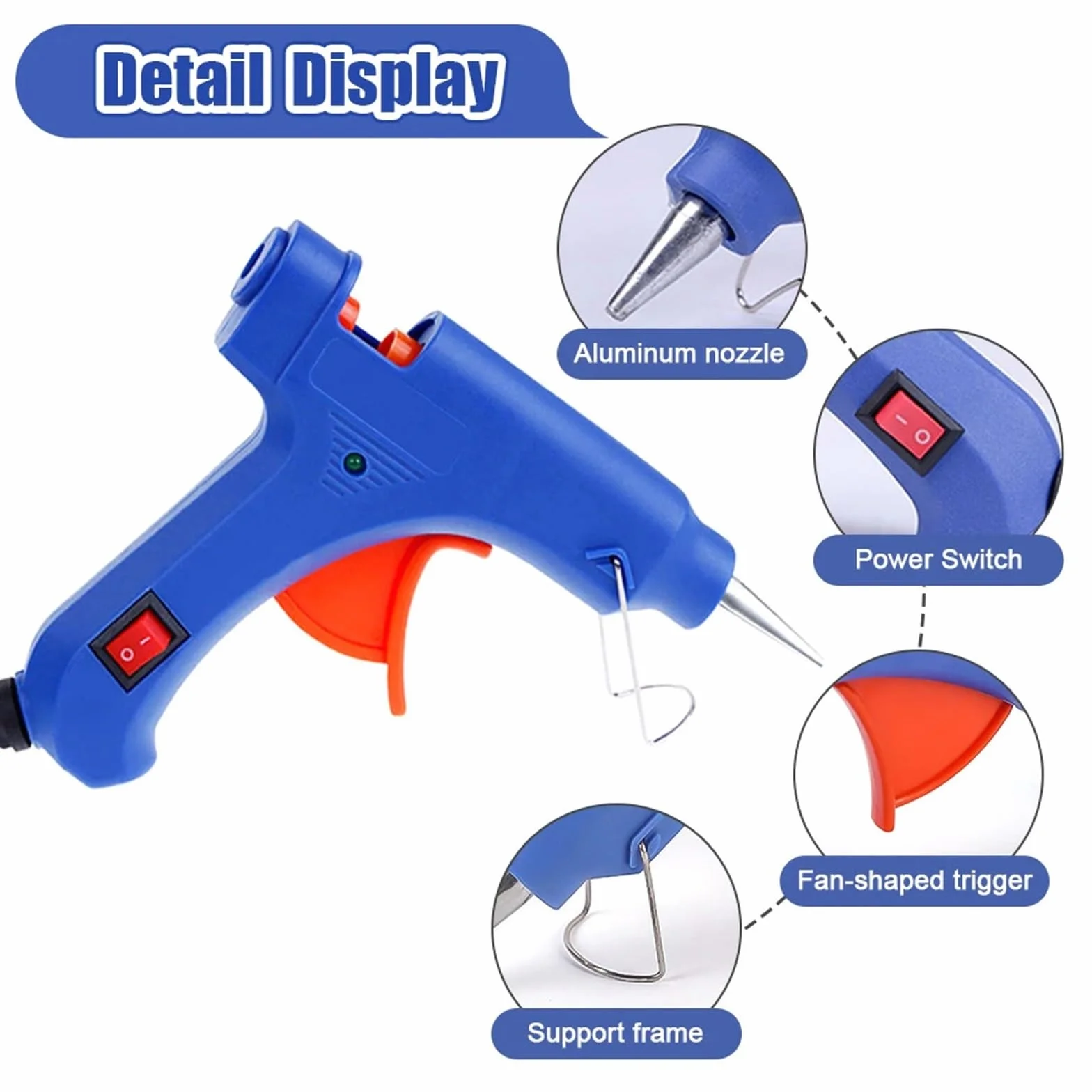 Pistolet do klejenia na gorąco, 6PCS 20 W Hot Metting Gun, Domowy Przemysł, Wysokie Temperature Electric Heating Curting Tool