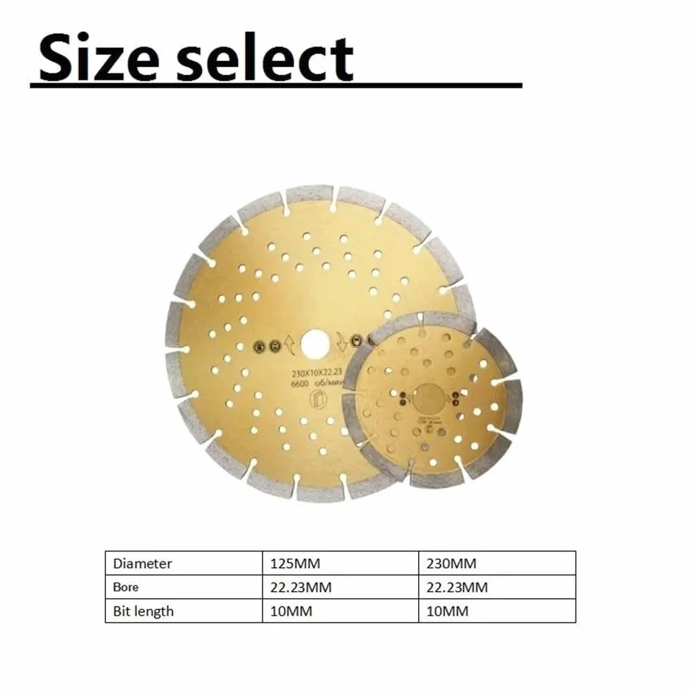 Tarcza diamentowa 125/230 mm - Tarcza do cięcia na sucho na gorąco do kamienia, granitu i betonu(22.23mmx125mm)