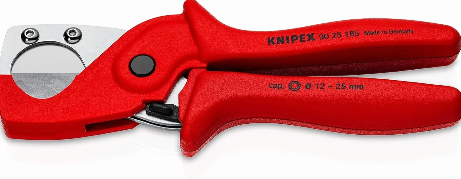 KNIPEX Obcinak do rur z tworzywa sztucznego i kompozytowych z wytrzymałego, wzmacnianego włóknem szklanym tworzywa sztucznego 185 mm, 90 25 185