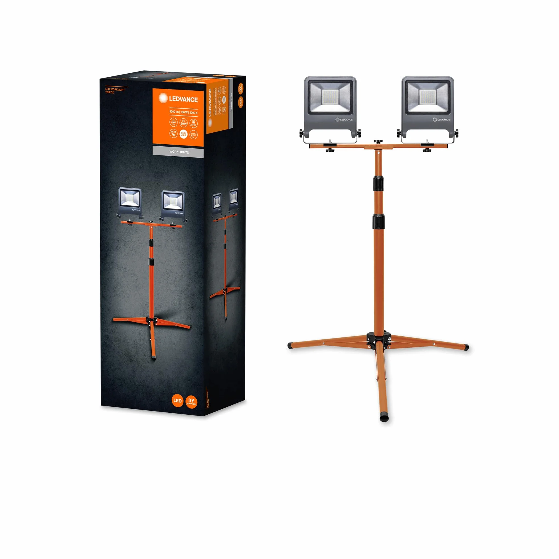 Ledvance Światło Robocze Led, Pomarańczowy/Szary, 2 x 50W