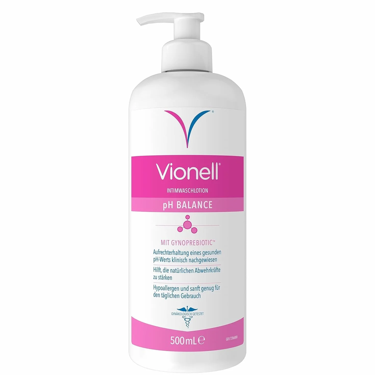 Vionell Balsam do mycia intymnego dla kobiet, równowaga pH, do codziennej higieny intymnej, do zewnętrznej pielęgnacji intymnej, z LactoPrebiotic, wzmacnia naturalną obronę 500 ml