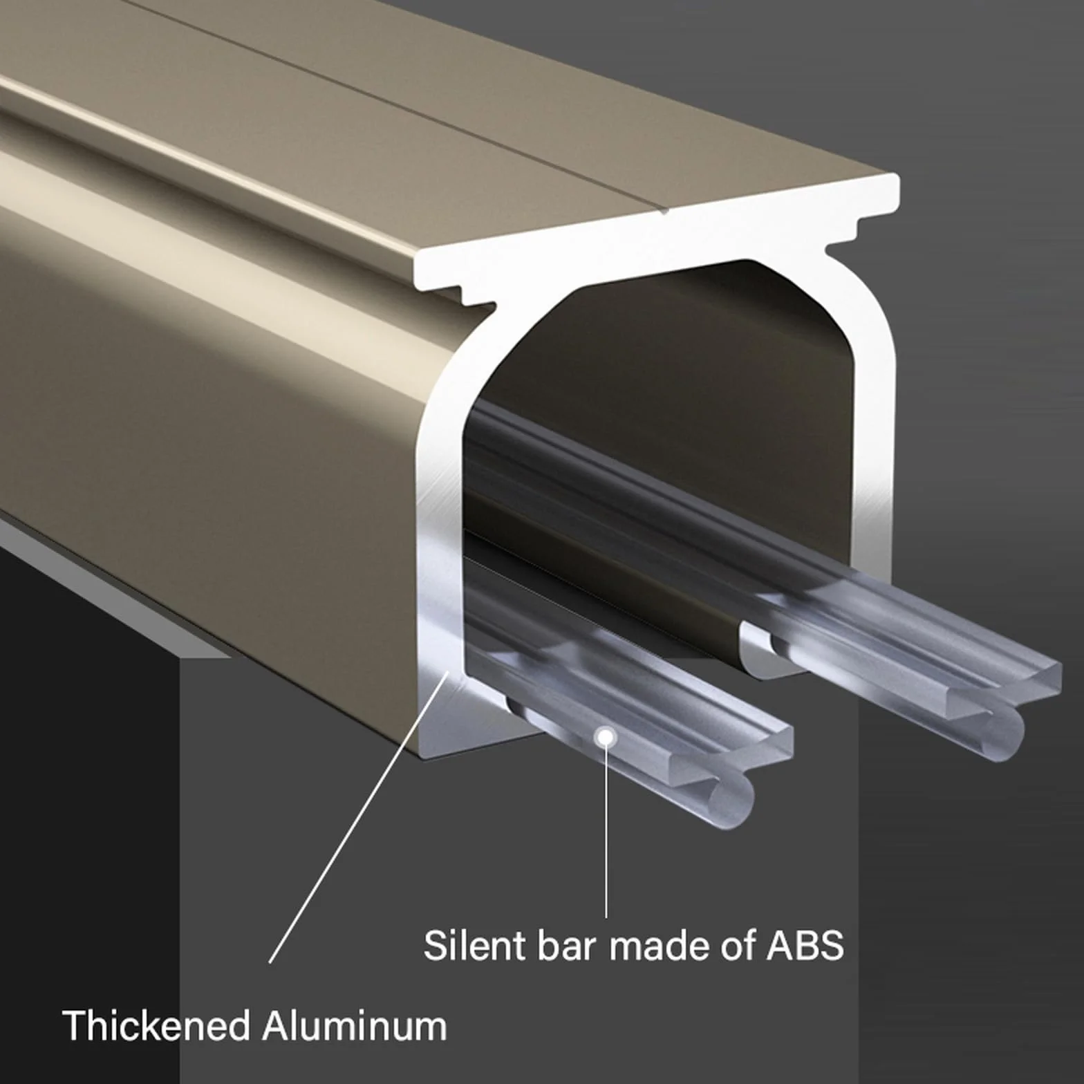 Regulowany system szyn aluminiowych 50–400 cm, do montażu na suficie i ścianie do zaciemnienia i przegrody pokoju, ciche prowadnice ślizgowe, 550 cm, czarne