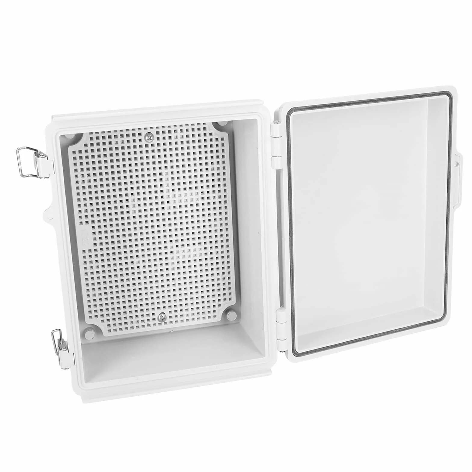 Skrzynka Przyłączeniowa ABS IP67 Wodoodporna, Pyłoszczelna Skrzynka Elektroniczna z Płytą Montażową i Wspornikami ściennymi do Wewnątrz na Zewnątrz 220x170x110mm