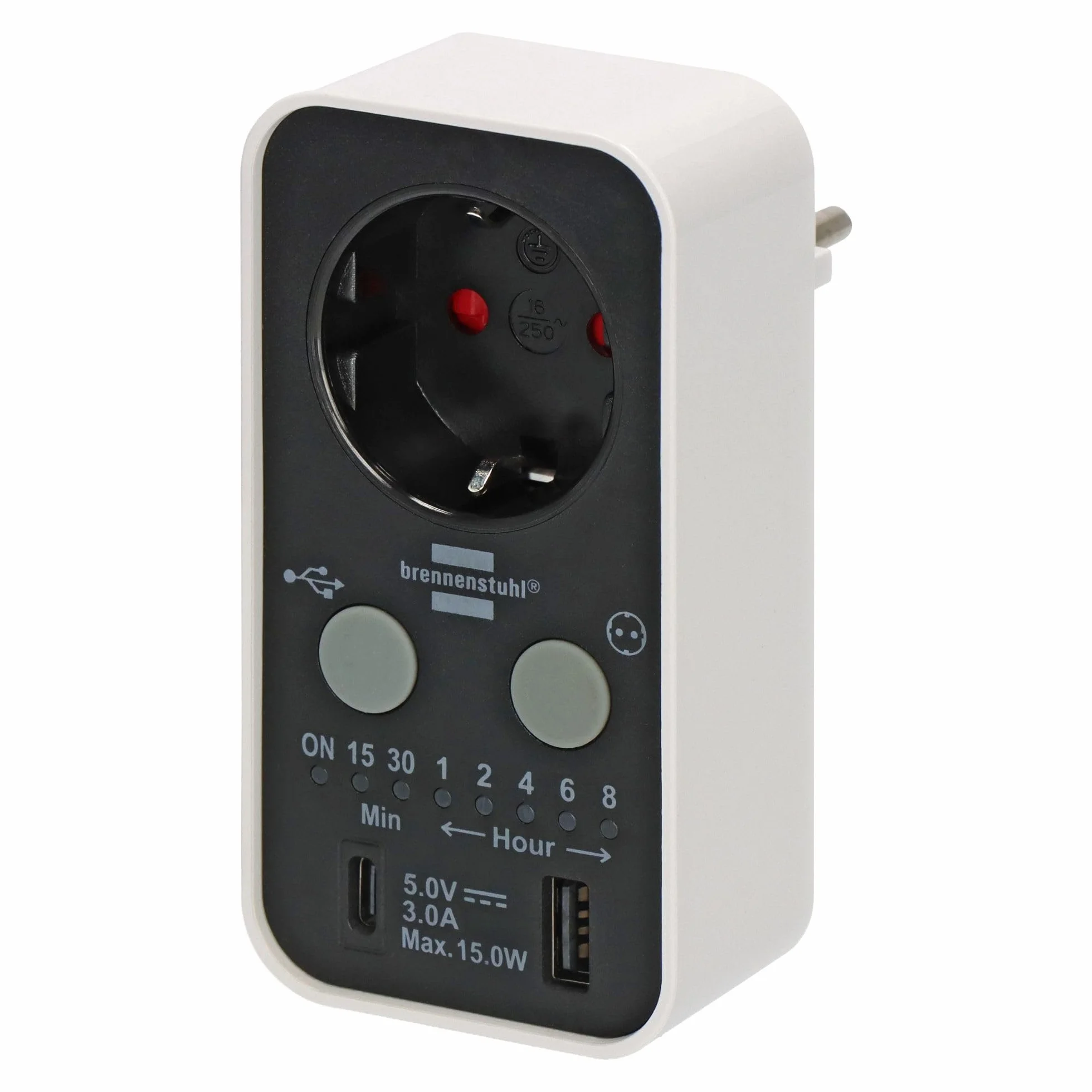 Brennenstuhl Cyfrowy timer z USB A i USB C