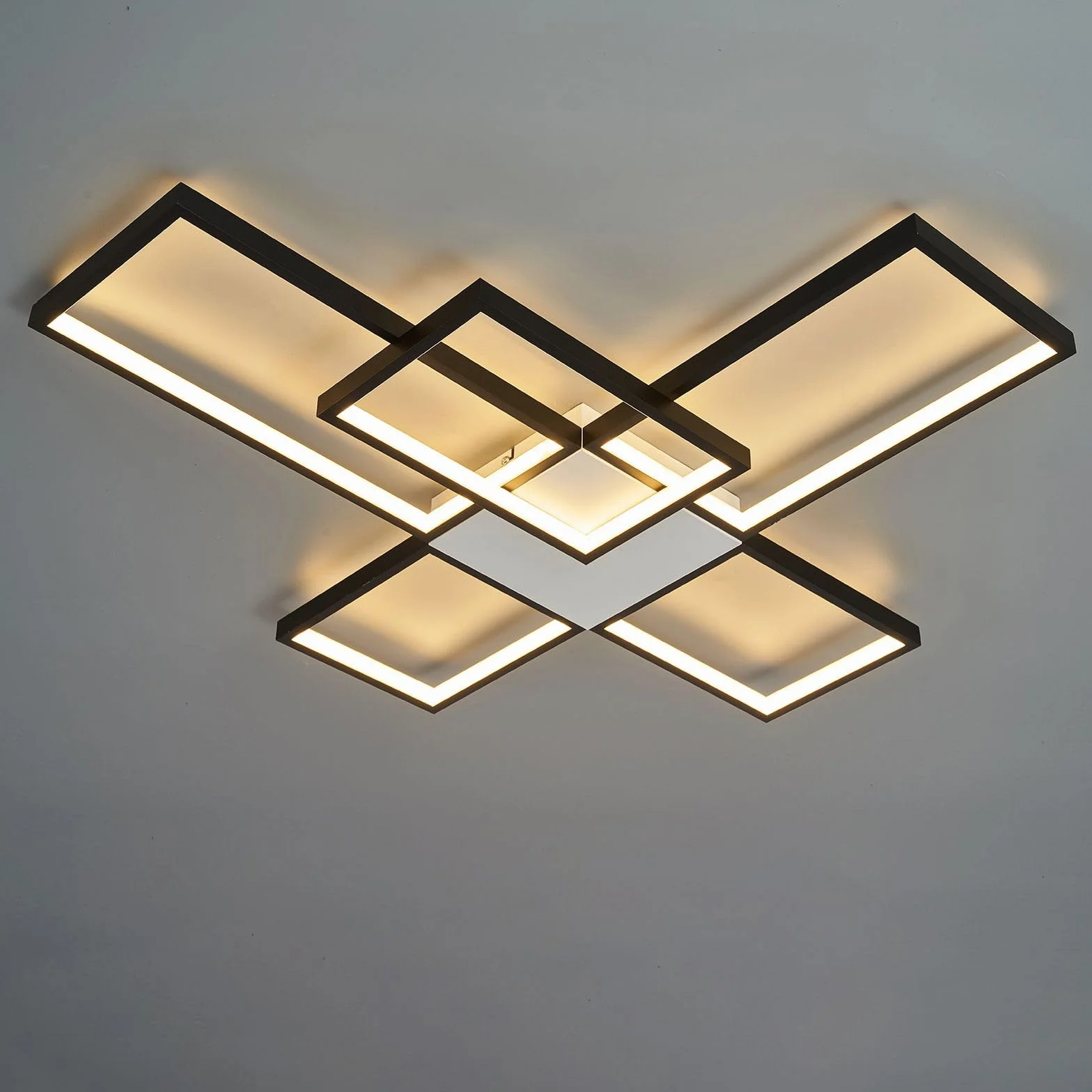 Kwadratowe wzory aluminiowe Oświetlenie Sufitowe LED, Możliwość Przyciemniania podtynkowy żyrandol sufitowy z pilotem do Salonu Jadalnia Sypialnia Kuchnia