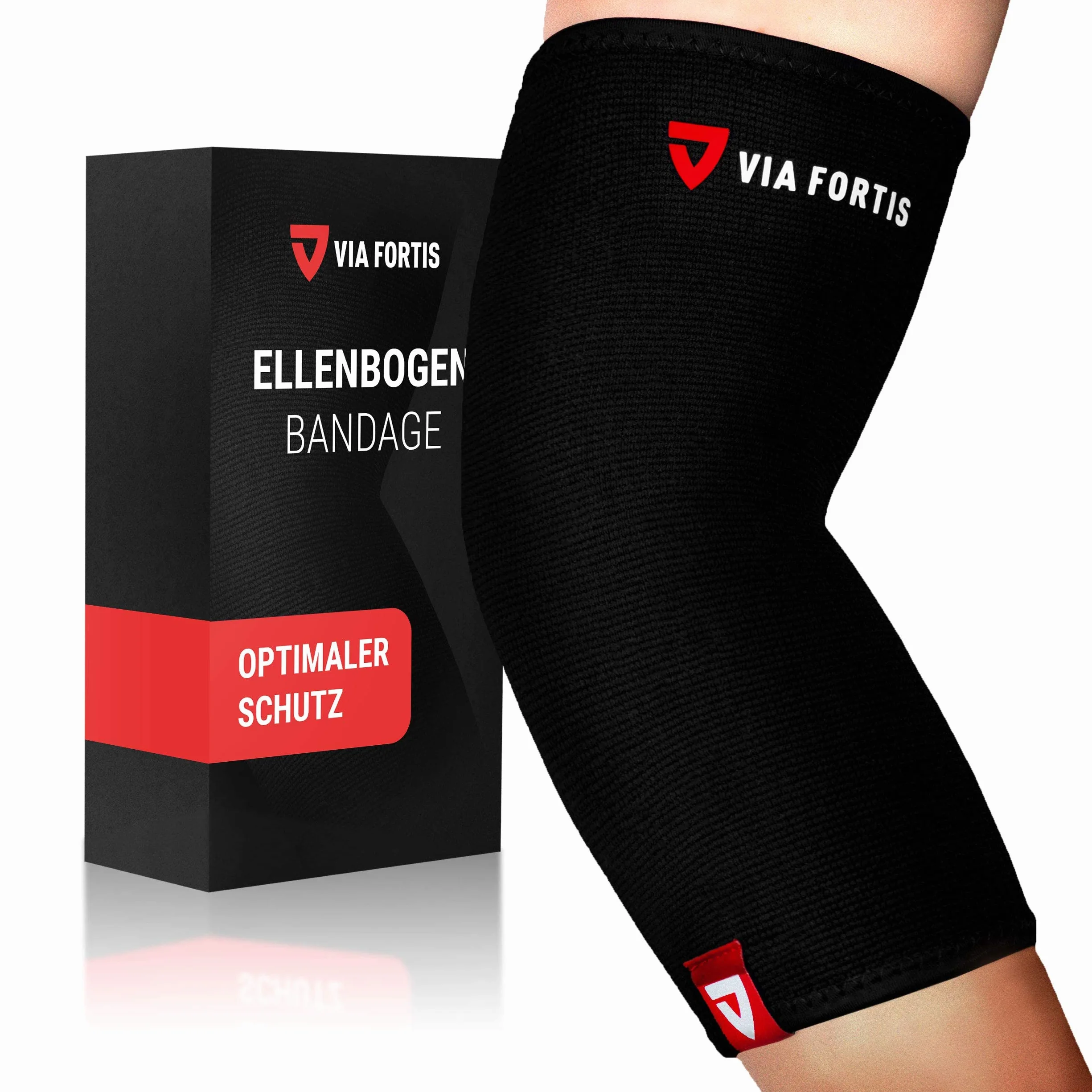 VIA FORTIS® Bandaż łokciowy - Utrzymuje staw łokciowy i mięśnie (Unisex) - Na zapalenie ścięgien - zapalenie stawów - jako bandaż do łokcia tenisowego - Ramię golfowe