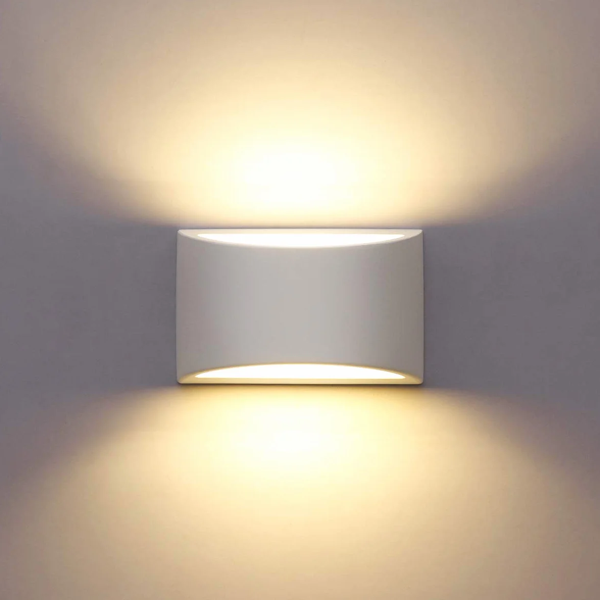 Kinkiety LED Do Wnętrz, Nowoczesne Białe Tynkowe Lampy Ścienne, 7 W, Ciepła Biel, Kinkiet W Górę i W Dół Do Salonu, Sypialni, Przedpokoju (Żarówka LED G9 W Zestawie)