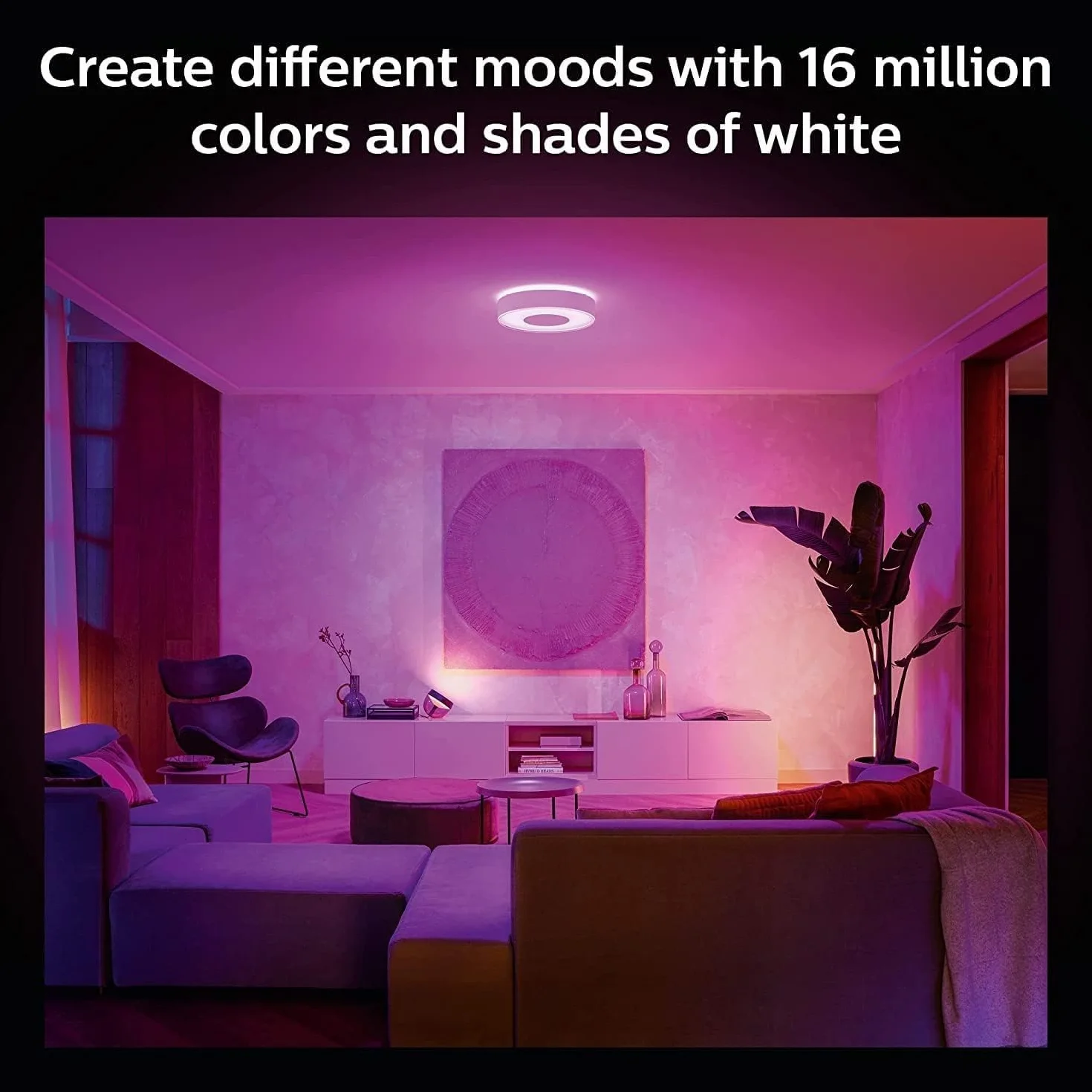 Philips Hue Lampa Sufitowa White and Color Ambiance Infuse L 1x53W (biała), Lampa Sufitowa Ledowa z 16 mln Kolorów i Możliwością Ściemniania, Inteligentne Oświetlenie Smart LED
