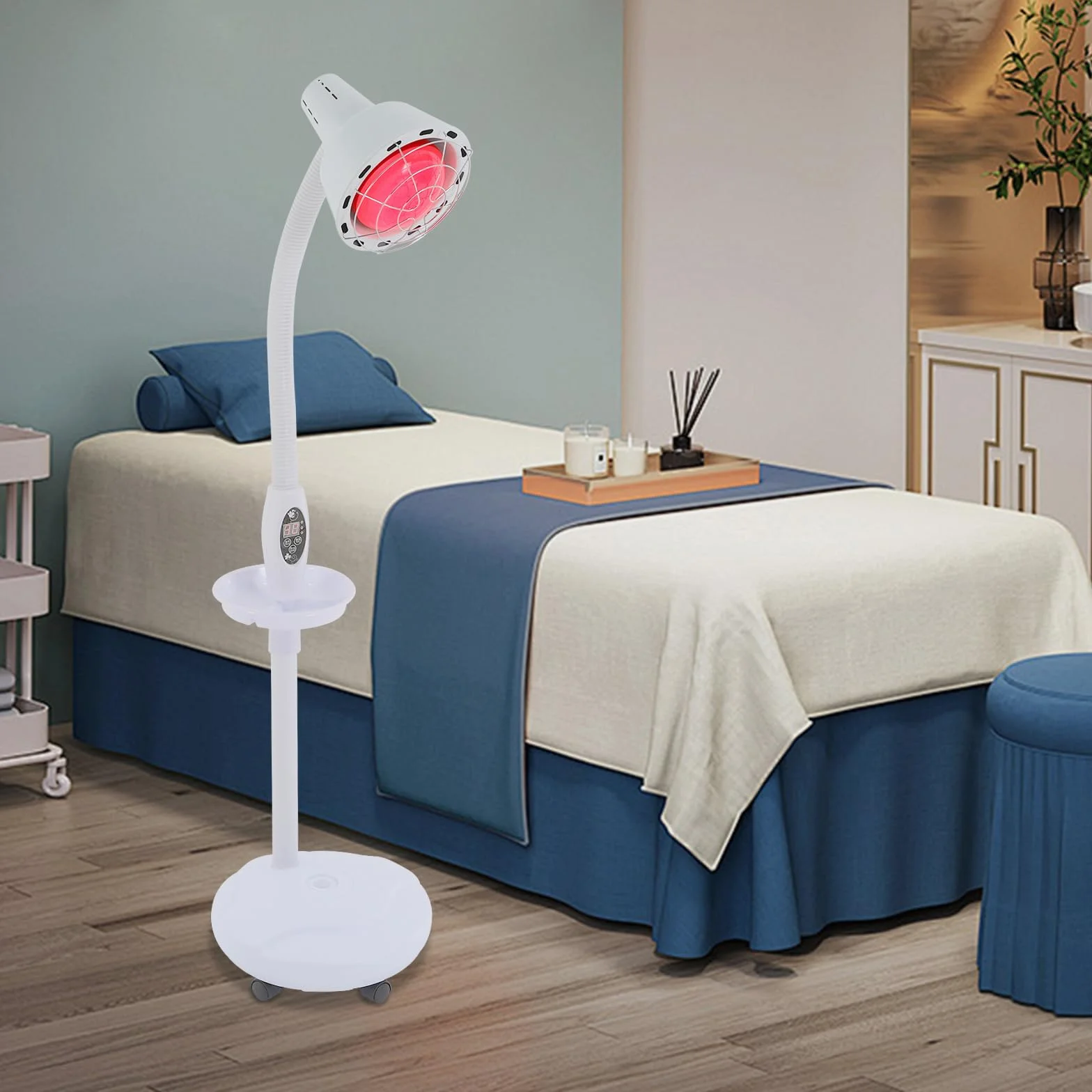 Lampa grzewcza na podczerwień na podczerwień, lampa grzewcza do terapii bólu, do domu, kliniki i salonu, regulowana, 275 W, z pilotem zdalnego sterowania, do bólu mięśni i stawów